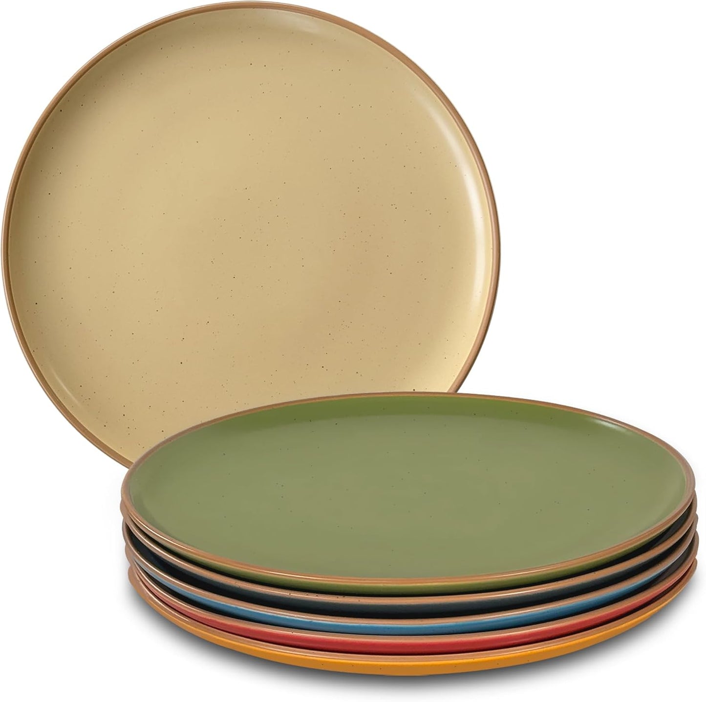 Mora Ceramic Artisan Matte Dinner Plates Set of 6 - 10 inch