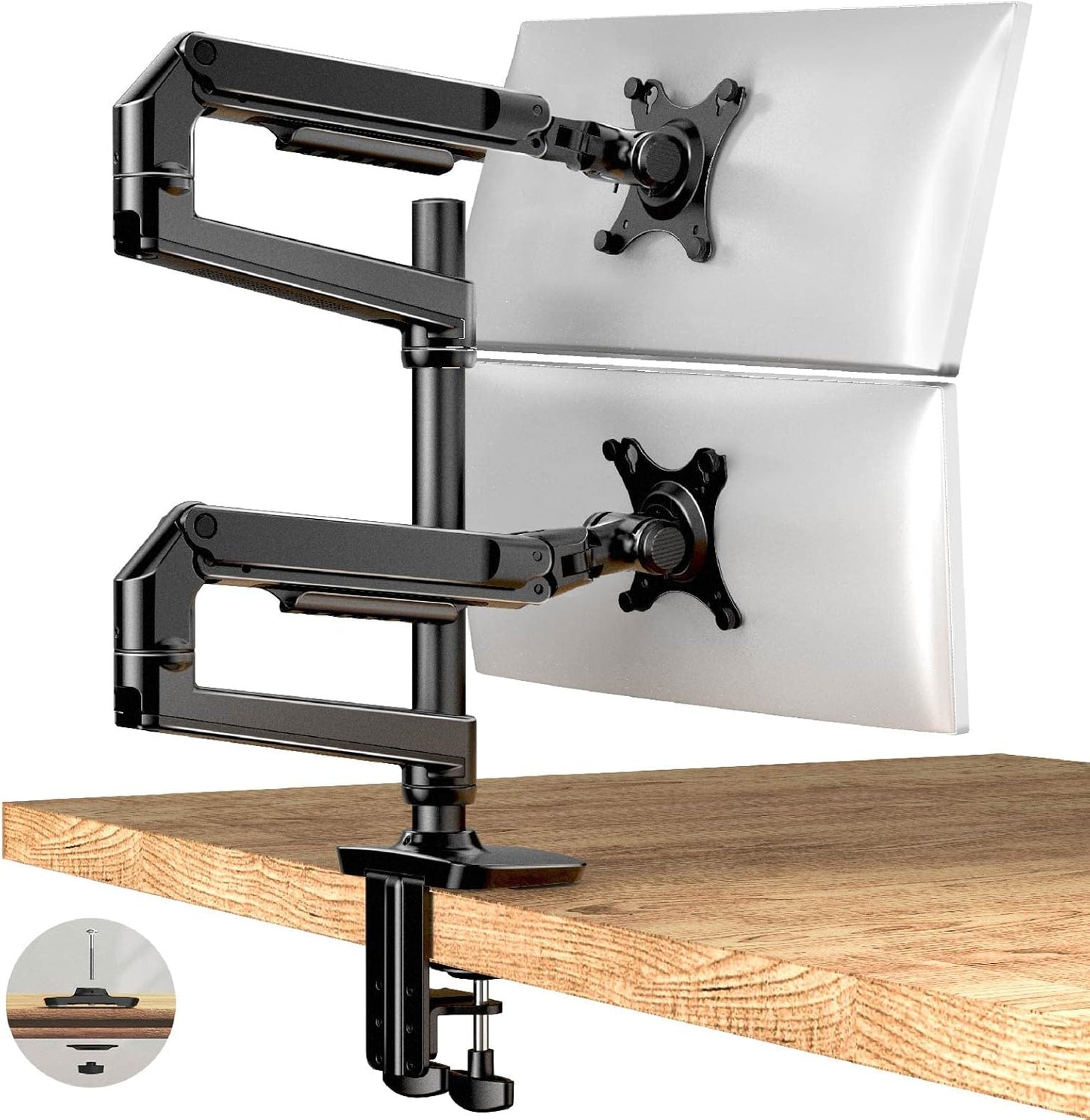 Dual Monitor Mount for Screens up to 40 Inches, Fully Adjustable