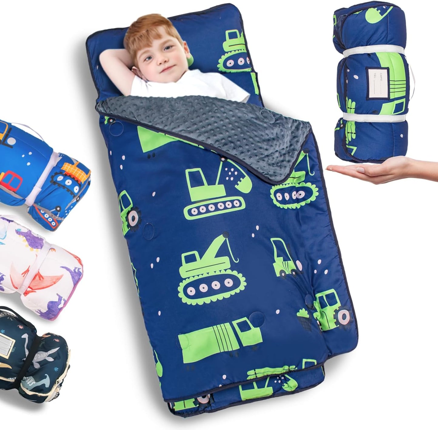 Primlect Thickened Toddler Nap Mat with Removable Pillow and Blanket