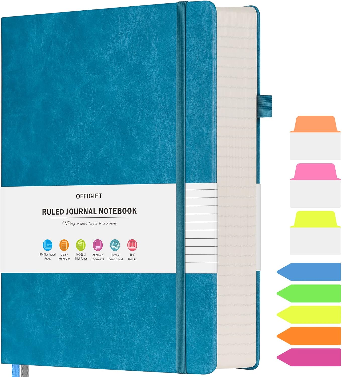 Blue Hardcover Work Notebook, 312 Pages, Thick Paper, OFFIGIFT