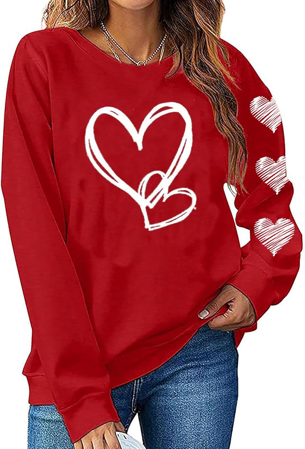 Valentine's Love Heart Sweatshirt for Women | LLHXRUI