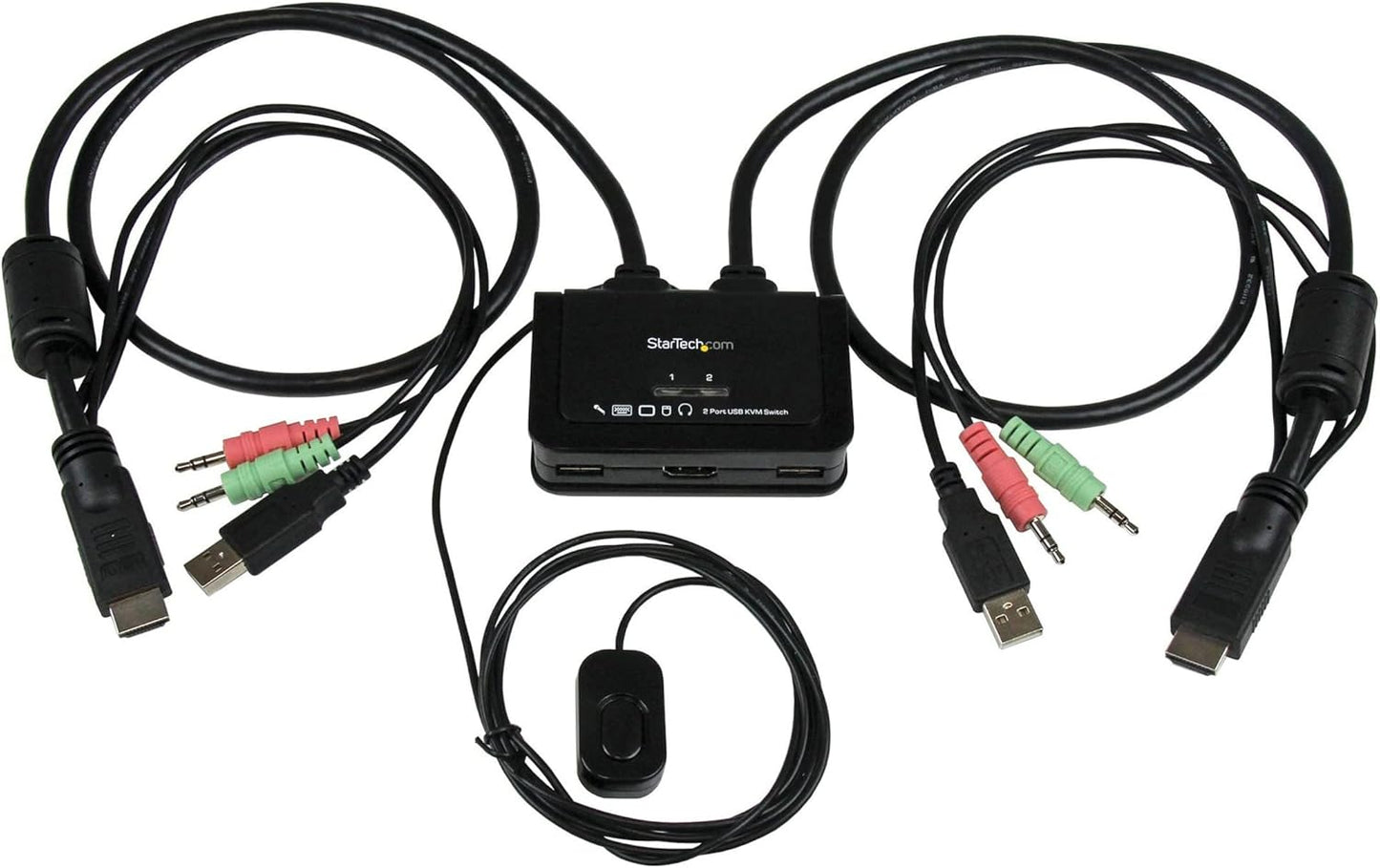 StarTech 2 Port USB HDMI KVM Switch with Audio and Remote Control