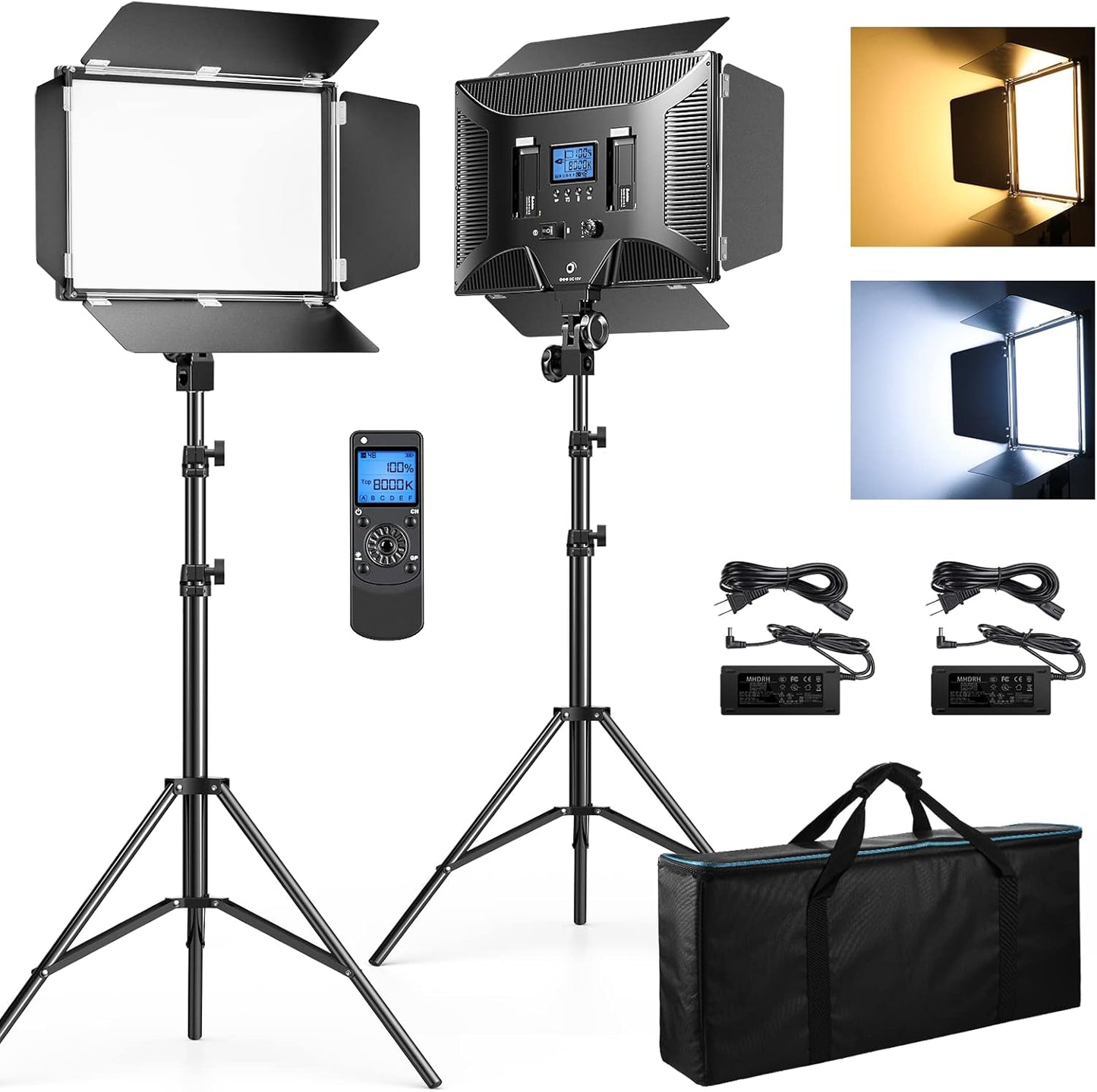 D50 Photography Lighting with Barn Door for Video Recording