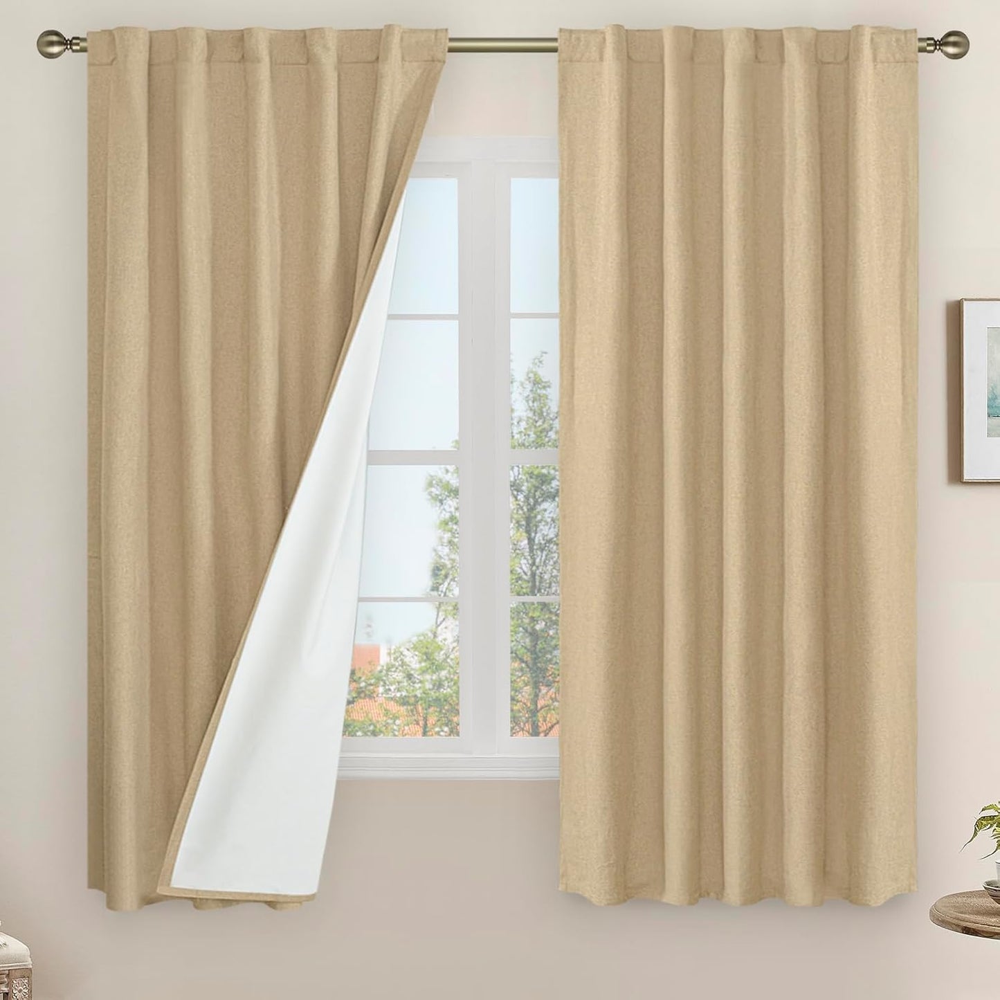 100% Blackout Linen Curtains for Elegant Bedroom Decor