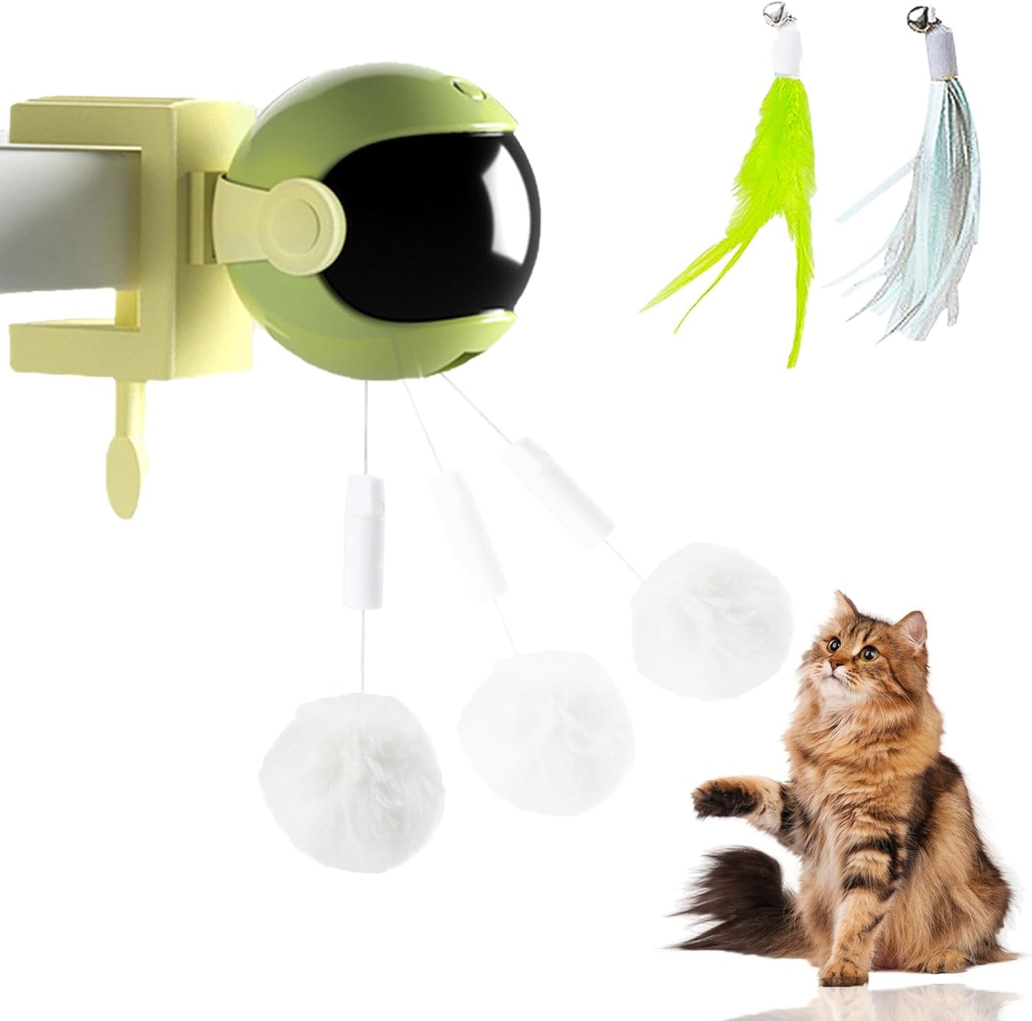 Interactive Self-Play Cat Feather Ball Toy
