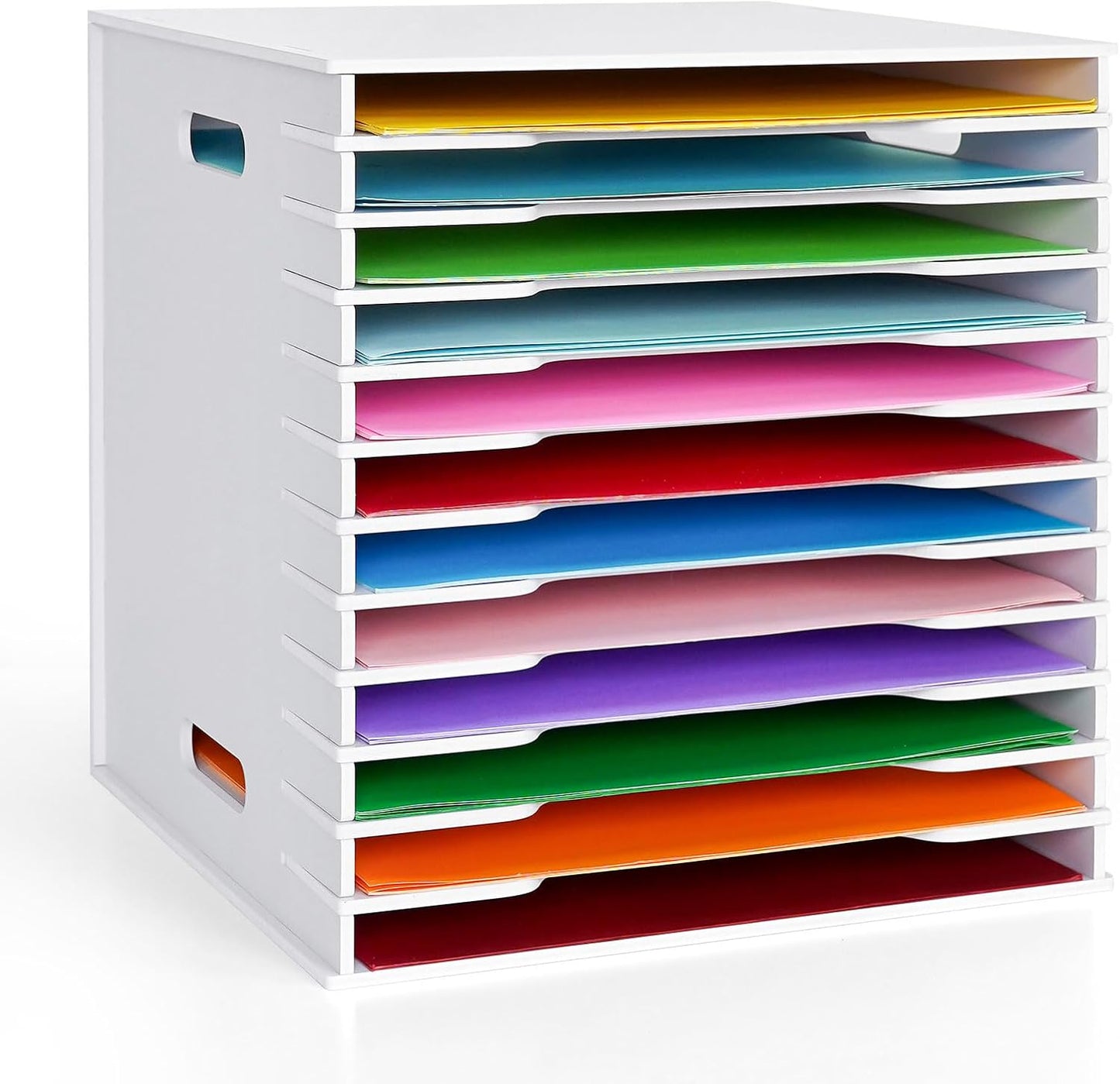 Scrapbook Paper Organizer with 12 Slots for Efficient Storage