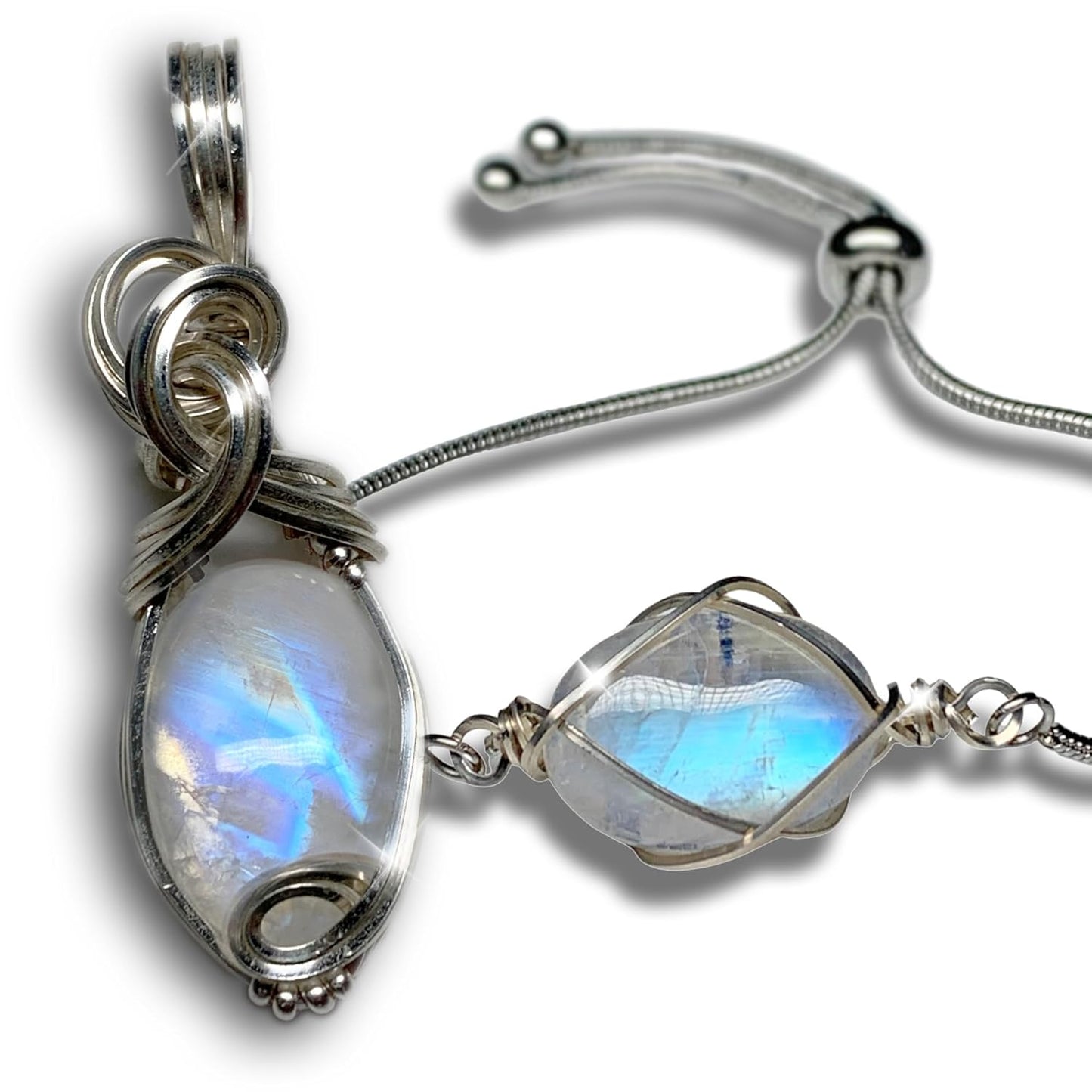 Handmade Moonstone Birthstone Bracelet and Pendant Bundle Gift