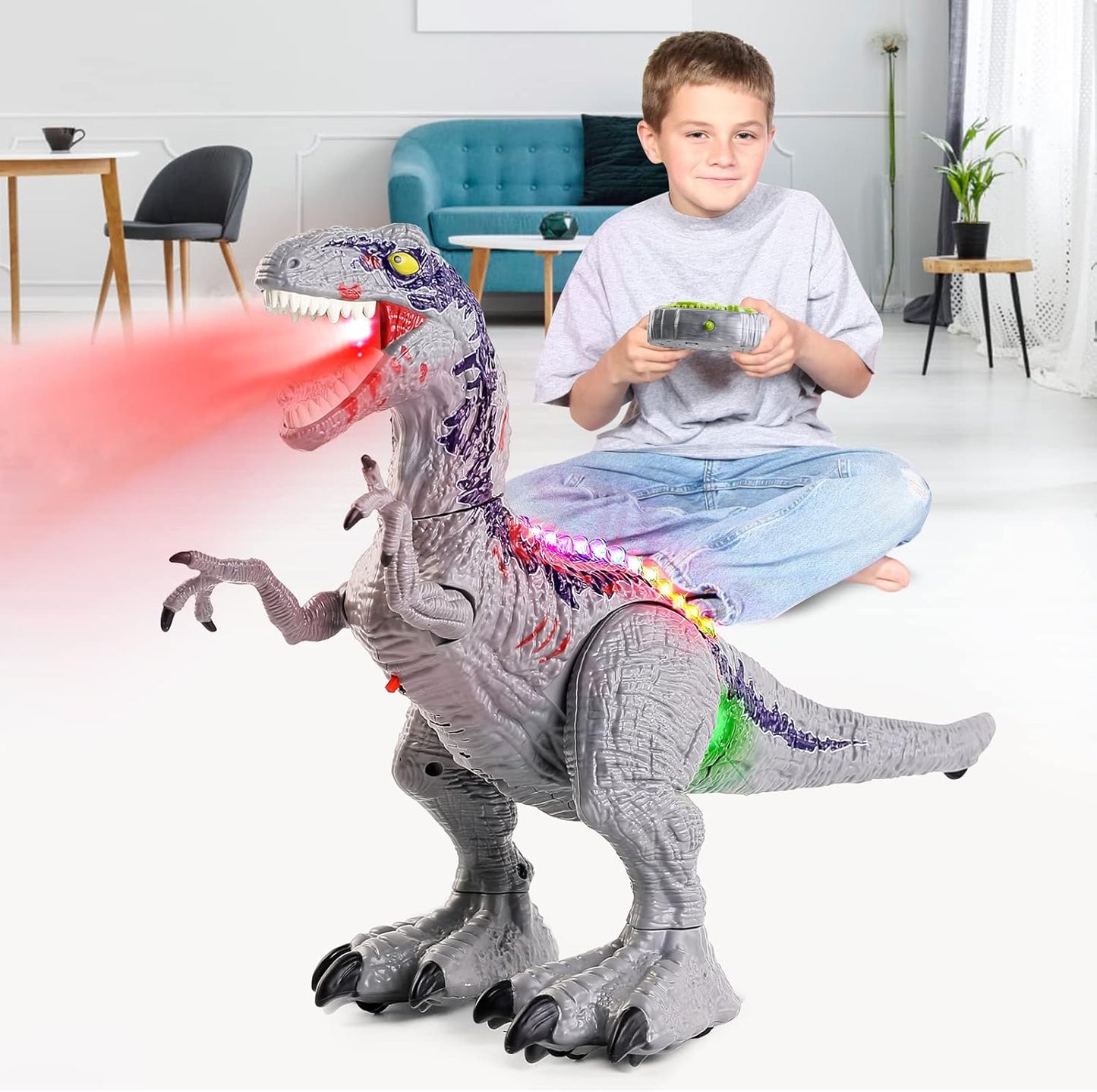 Jurassic RC Dinosaur with Spray & Sound - Perfect Gift for Boys!