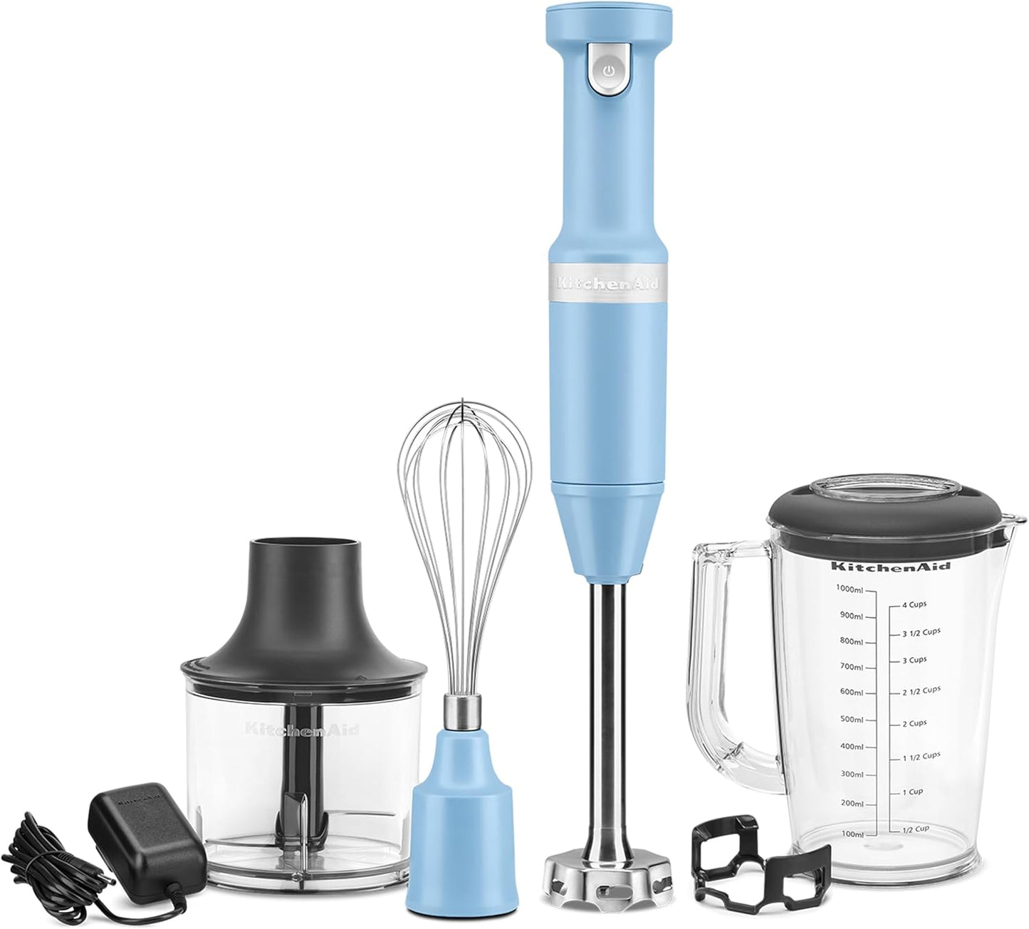 KitchenAid Cordless Hand Blender - Variable Speed, Chopper, Whisk - Blue Velvet