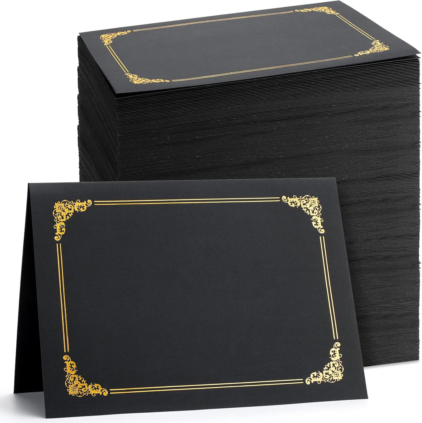 Fainne 120 Packs Certificate Holders with Gold Foil Border