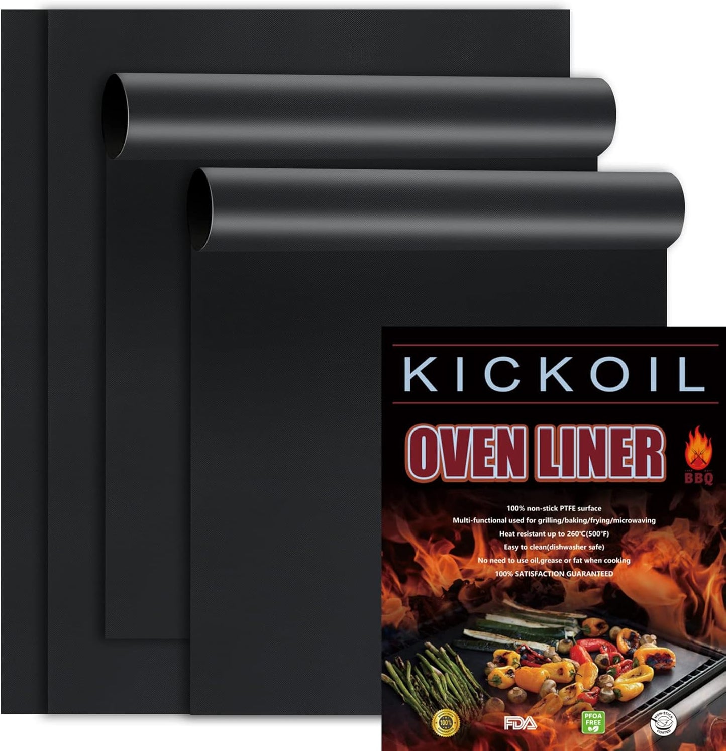 4 Pack Oven Liners - Nonstick Heavy Duty - PFOA Free - 16x20 IN