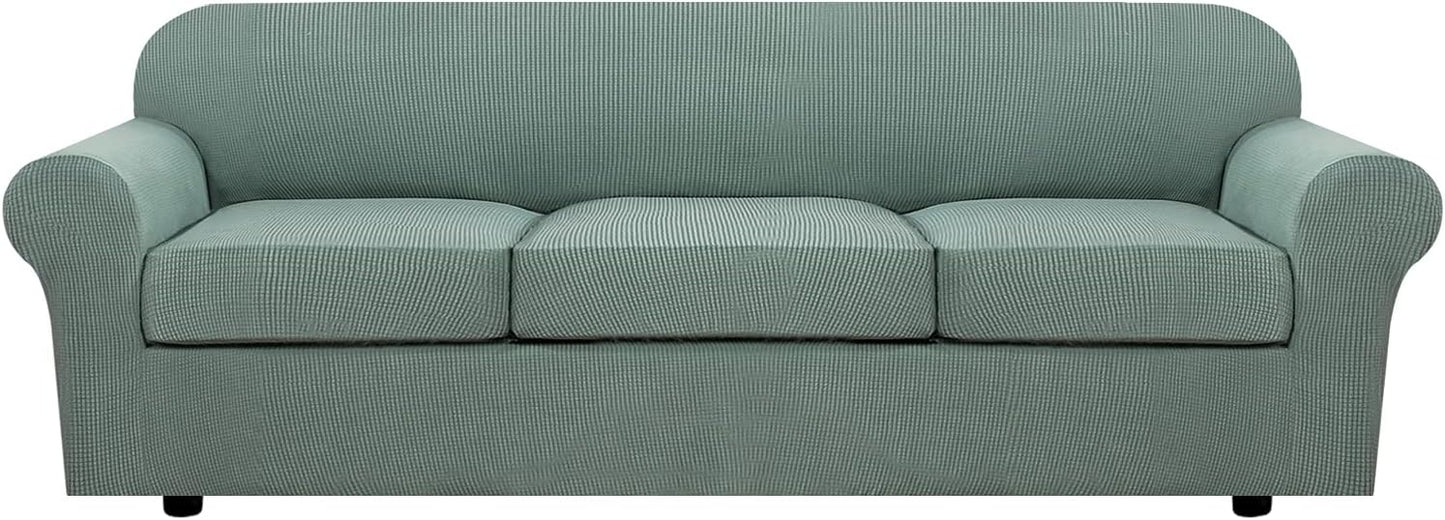 H.VERSAILTEX 4 Piece Stretch Sofa Covers for XL Sofas in Sage