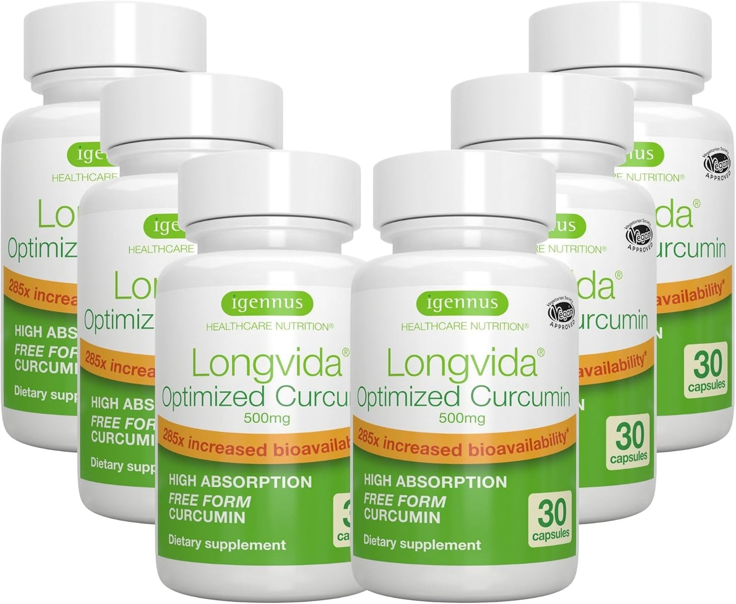 Igennus Longvida Lipidated Curcumin 500mg for Intensive Health Support
