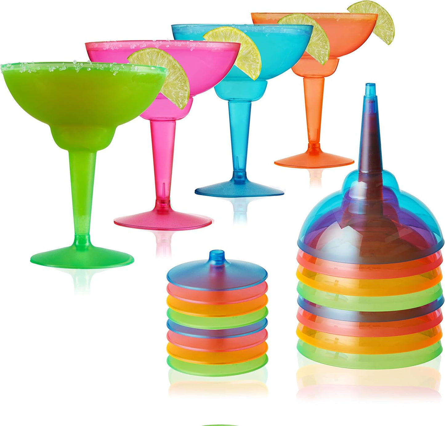 Vibrant Disposable Margarita Glasses, Set of 12