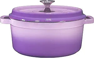 Bruntmor 6.5 Quart Enamel Cast Iron Dutch Oven for Versatile Cooking