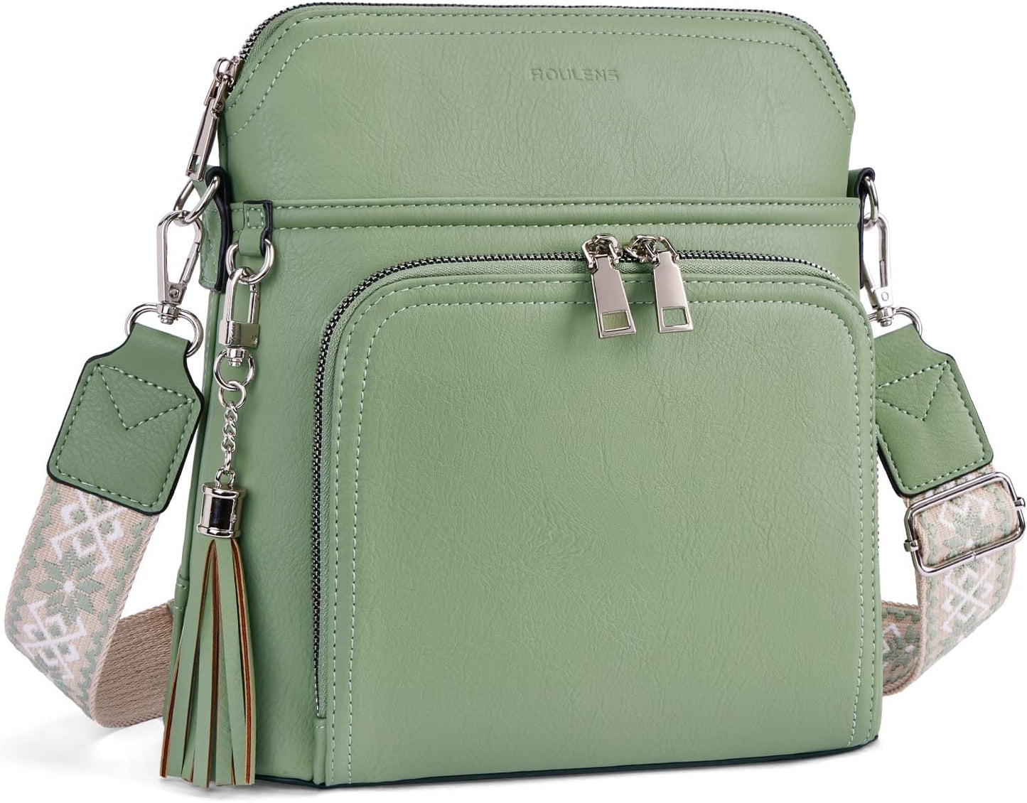Vegan Leather Medium Crossbody Purse for Women Travel Bag