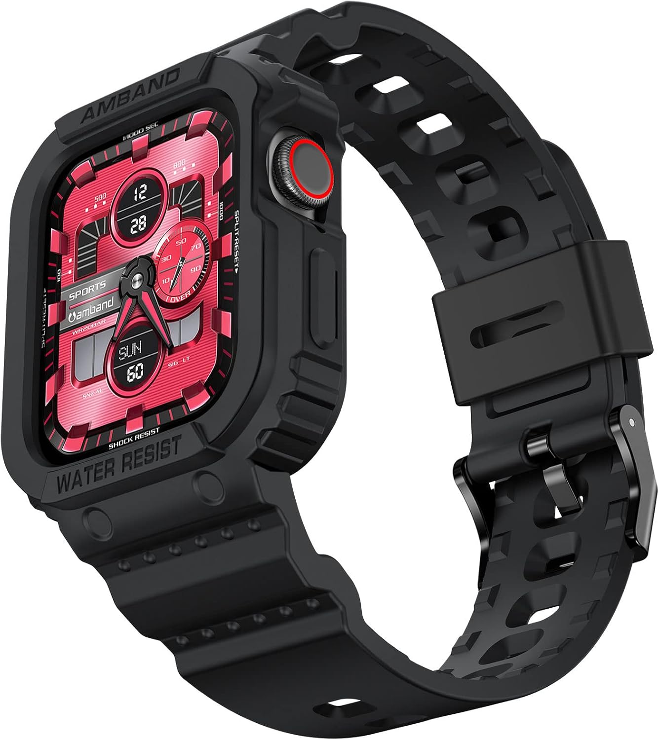 Matte Black Protective Band & Case Set for Apple Watch