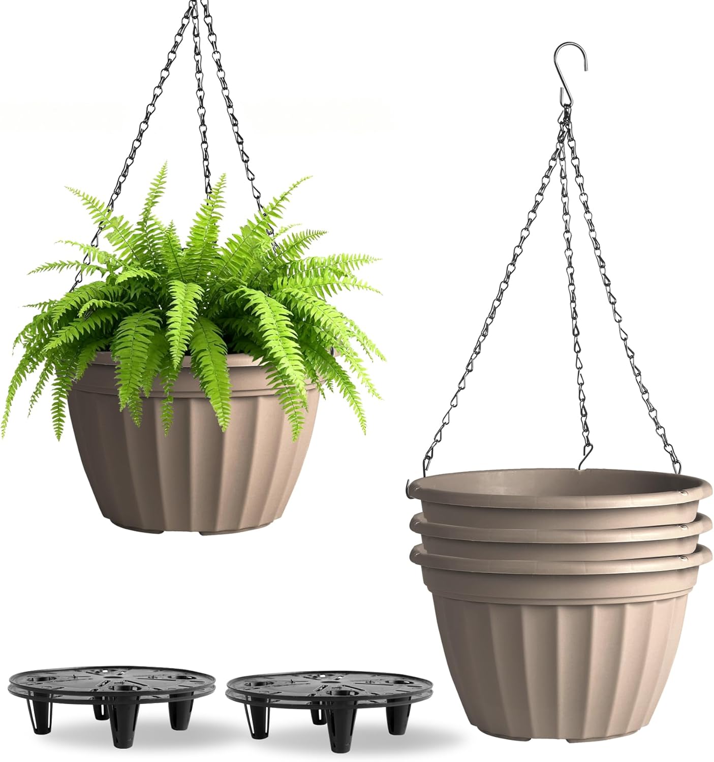 FGstyle 9.8 Inch Hanging Planters for Indoor Plants - 4 Pcs Set