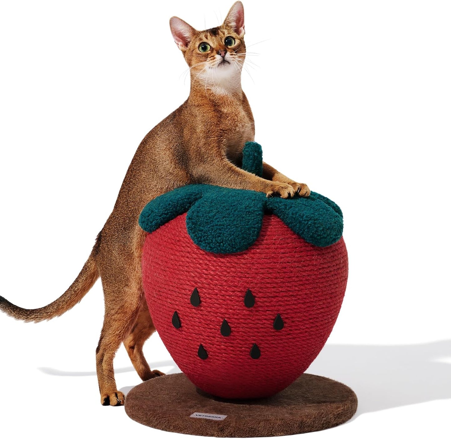 VETRESKA Strawberry Cat Scratching Post for Indoor Cats and Kittens