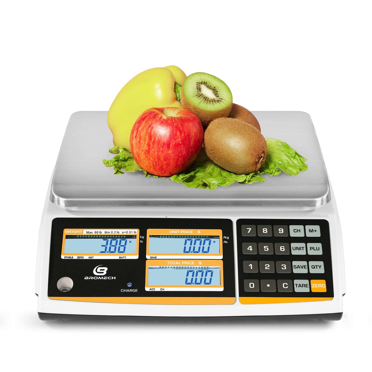 NTEP Certified 60lb Capacity Rechargeable Commercial Food Scale