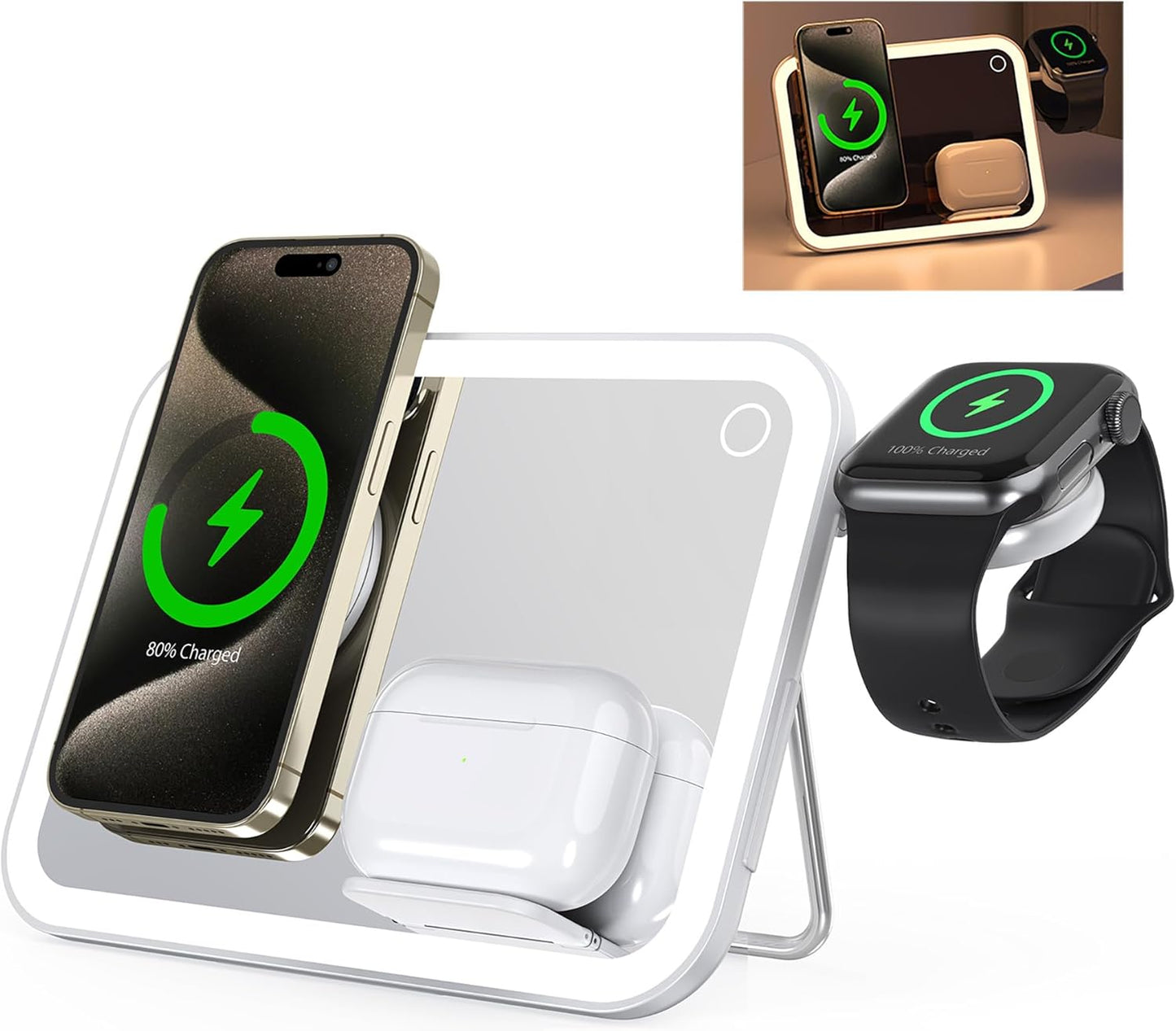 Fast Charge Trio: Apple Wireless Charging Station (White)