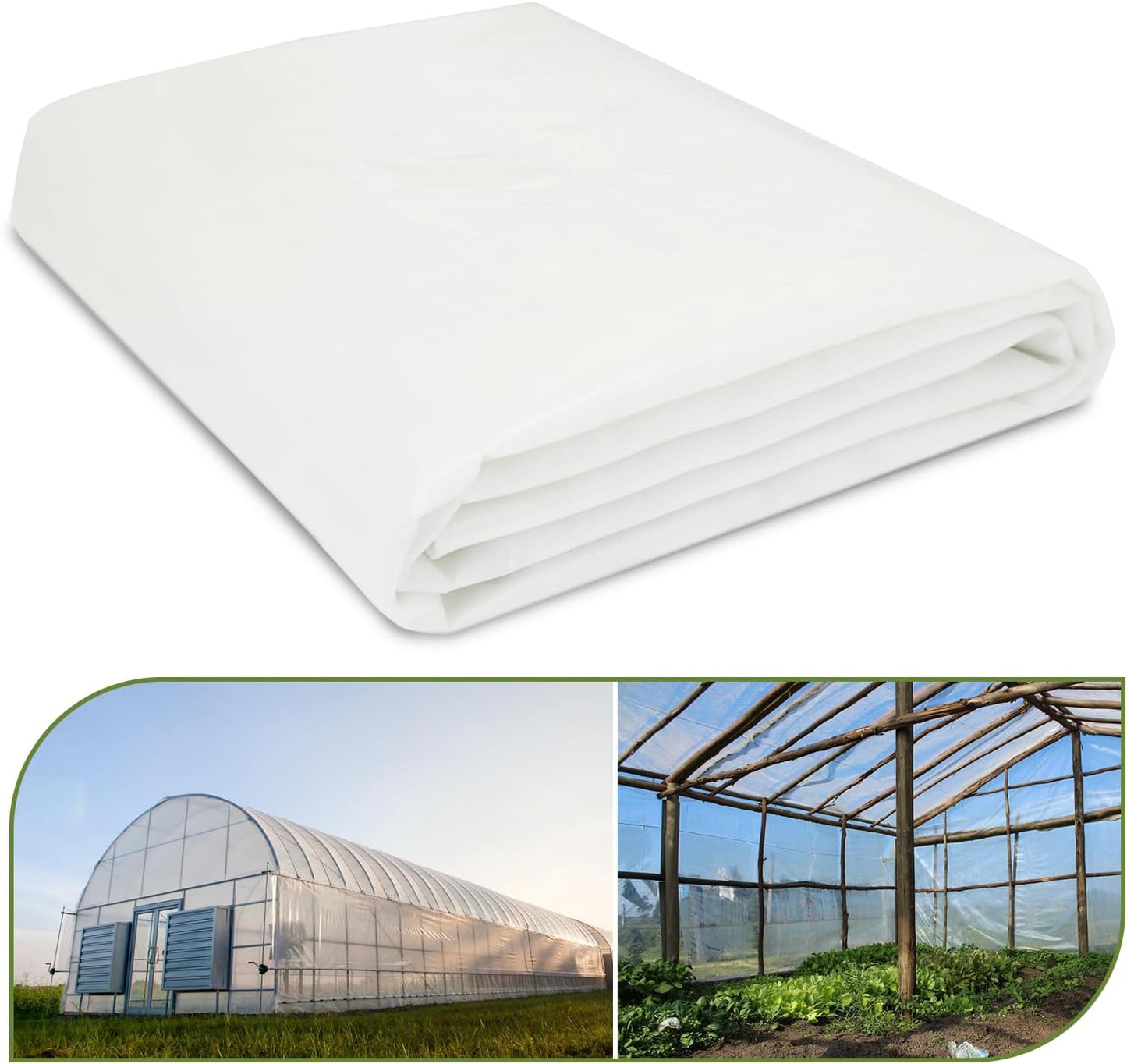 UV Resistant 6 mil Clear Greenhouse Film - Heavy Duty 10x26ft