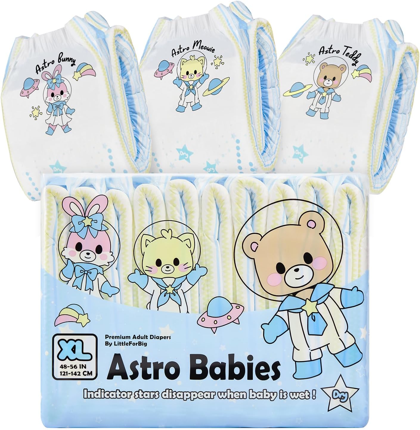 Littleforbig Astro Babies XL Diapers - 10 Pack