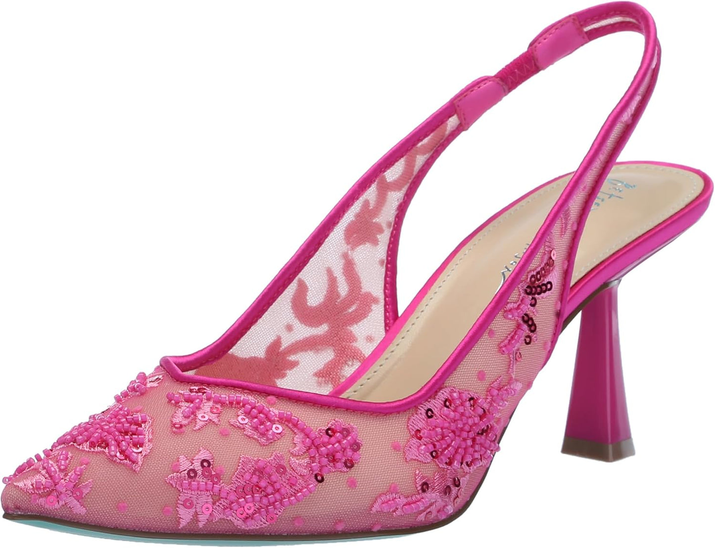 Betsey Johnson Womens Nikki Cushioned Footbed Slingback Heels