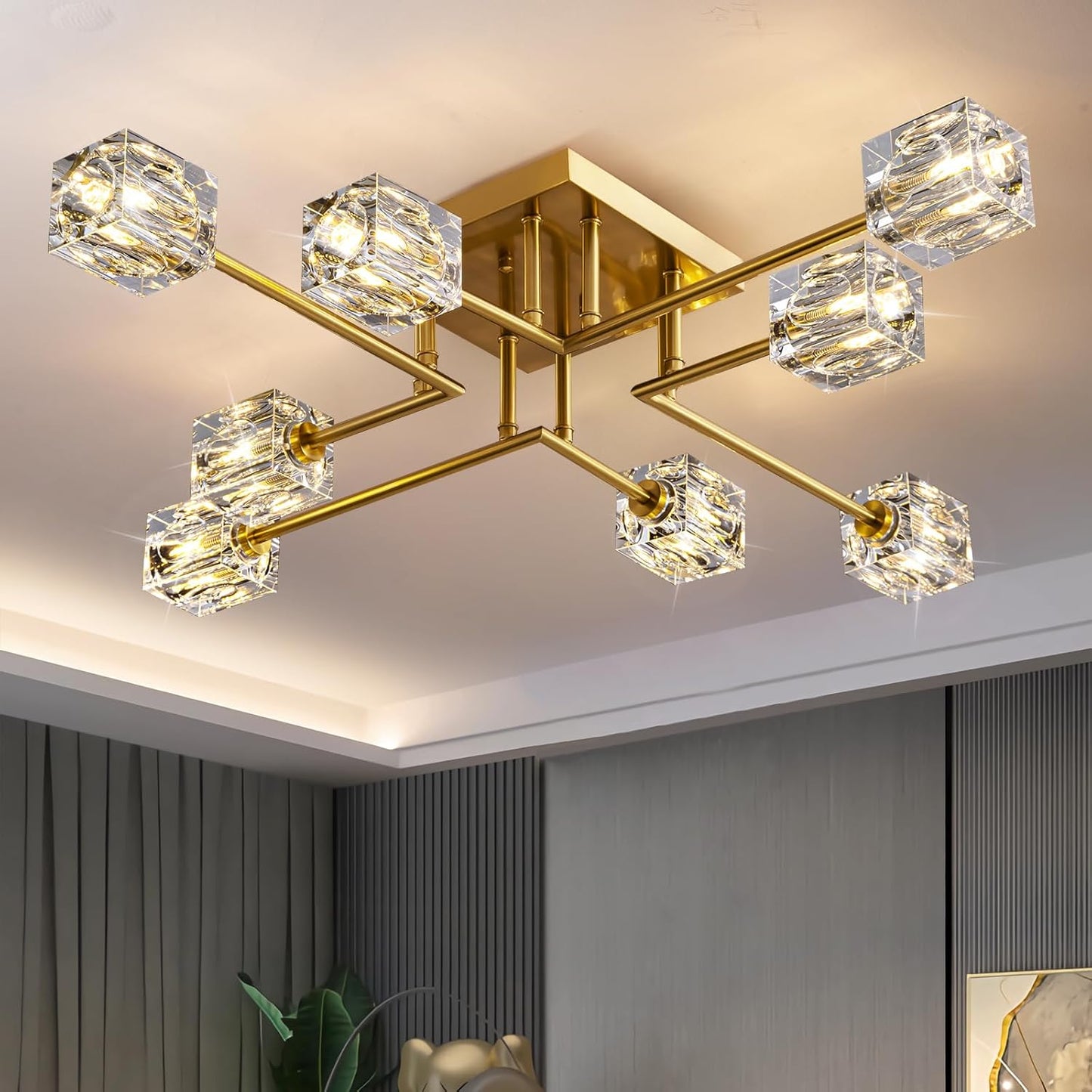 Modern Crystal Ceiling Light Fixture for Elegant Home Spaces