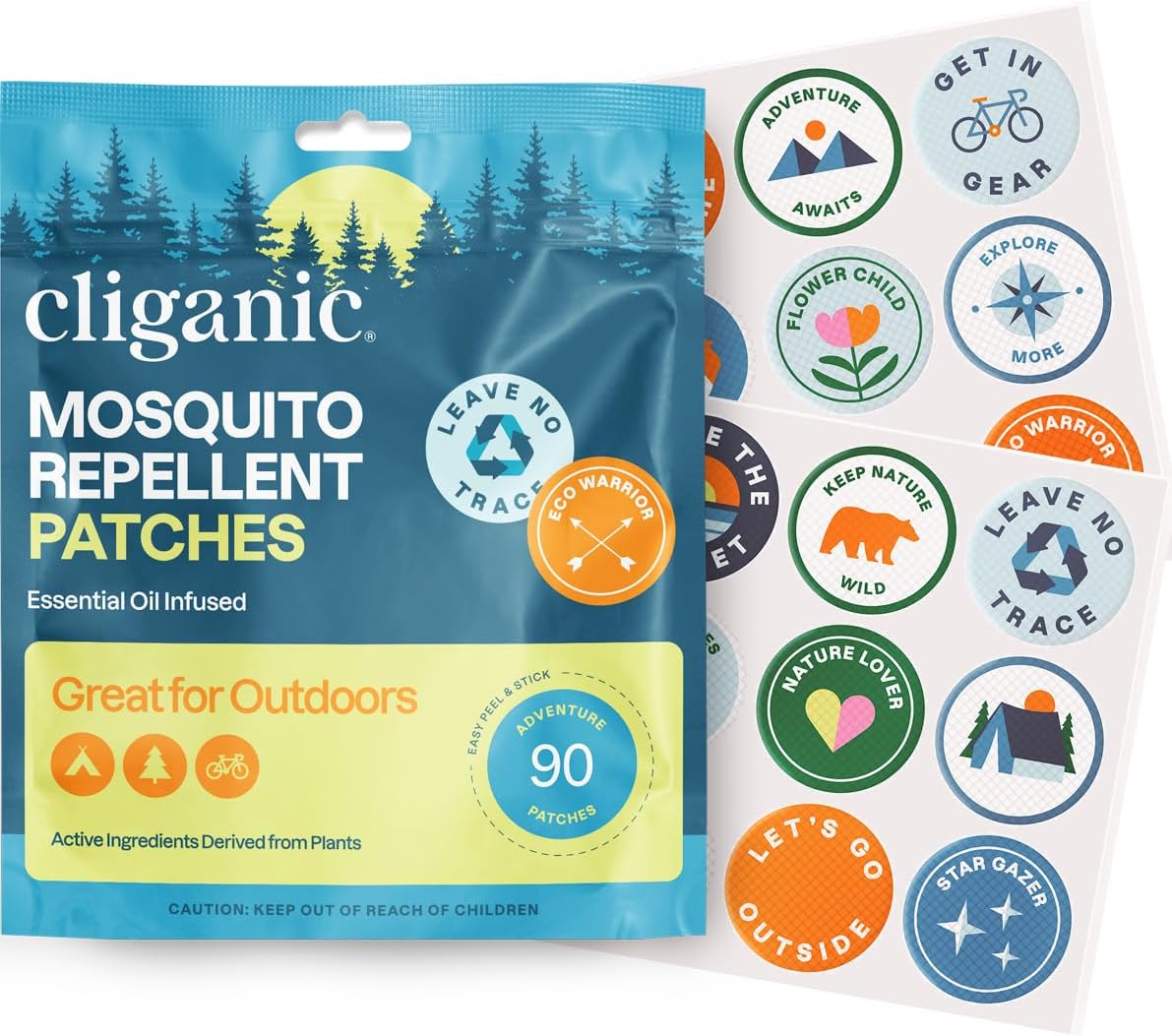 DEET-Free Mosquito Repellent Stickers - 90 Pack