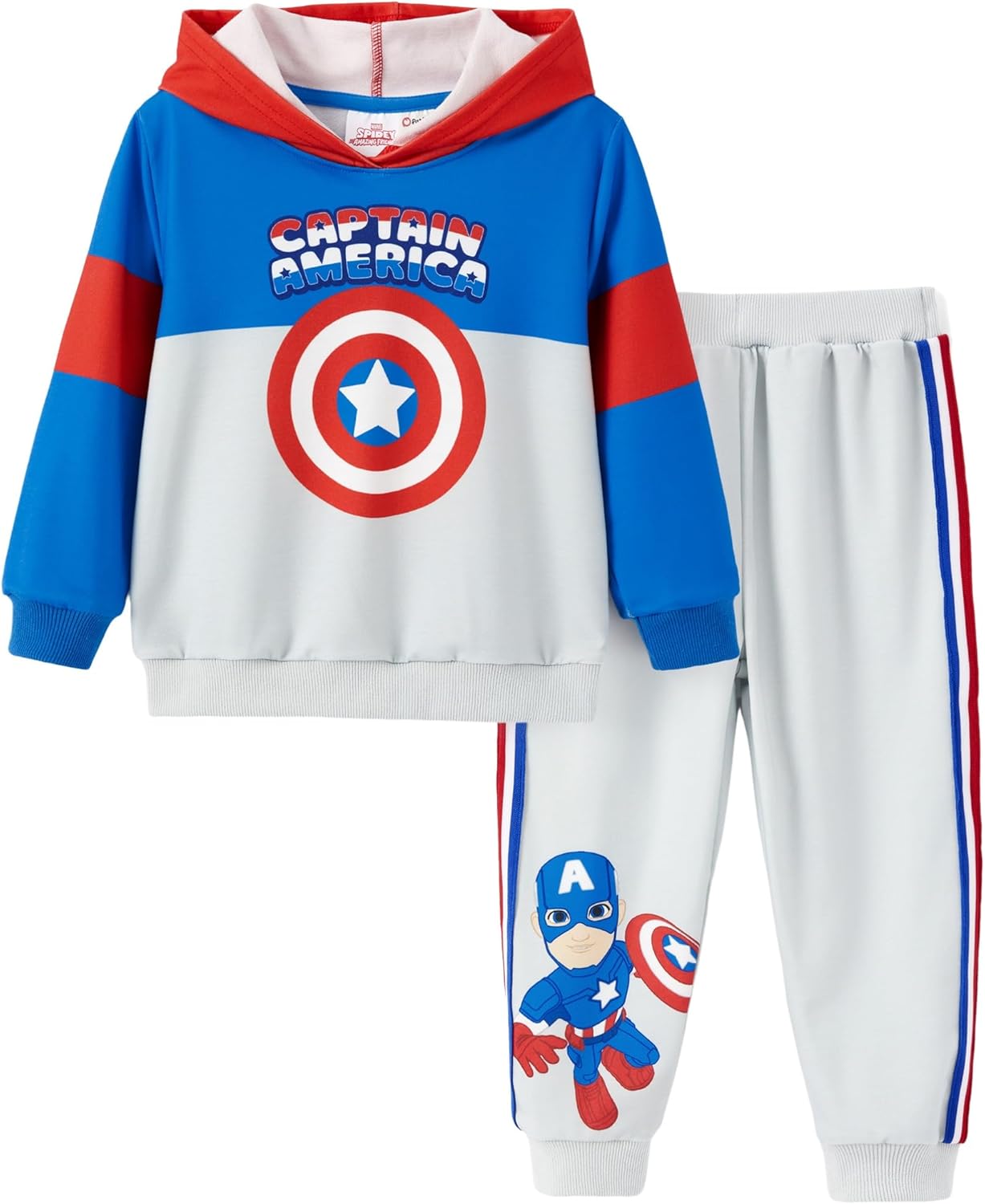 Marvel Captain America Pullover Hoodie & Jogger Pants Set for Boys