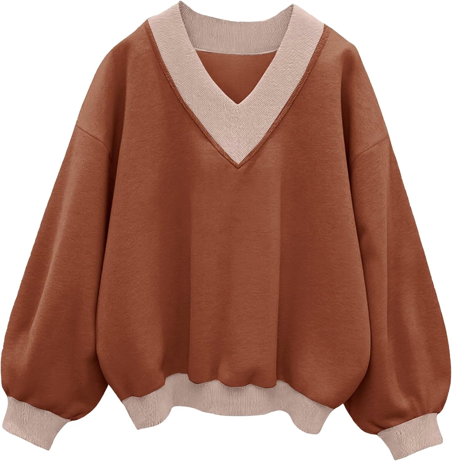 Hilinker Womens V Neck Oversized Sweatshirts for Casual Style