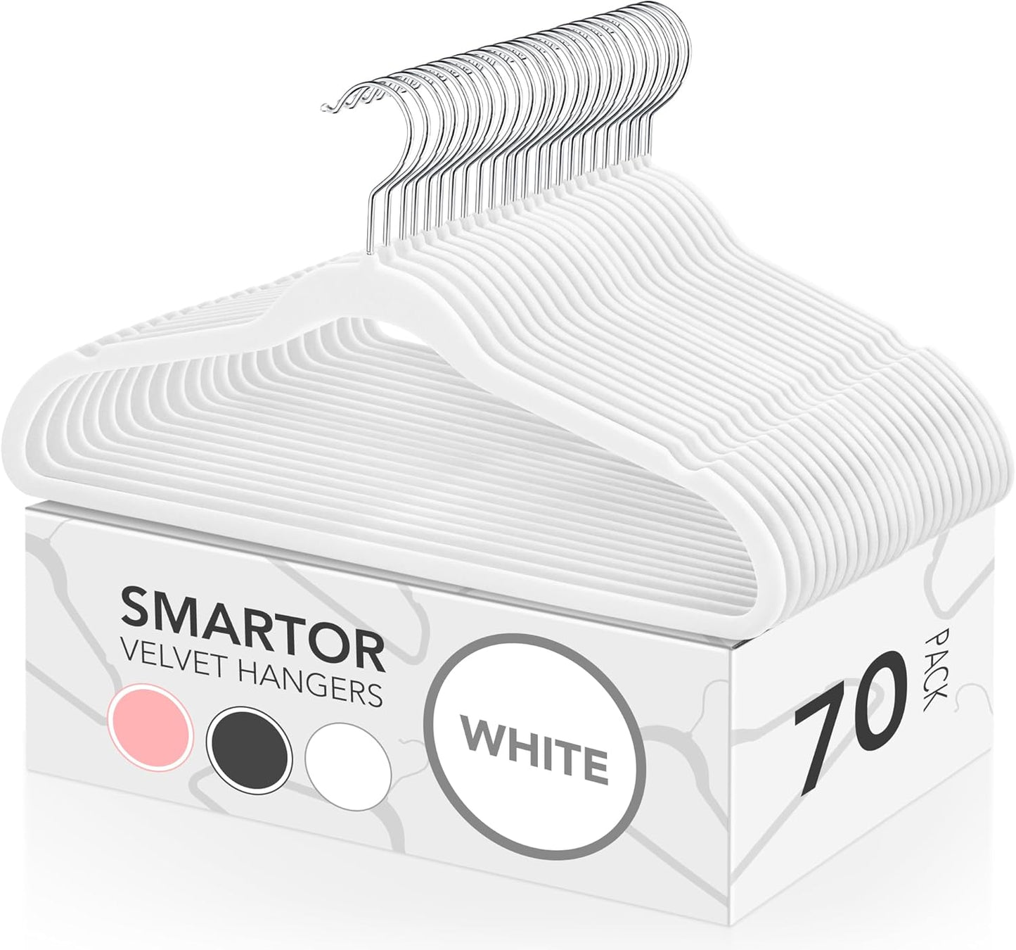 Smartor Velvet Hangers 70 Pack for Space Saving Closet Storage