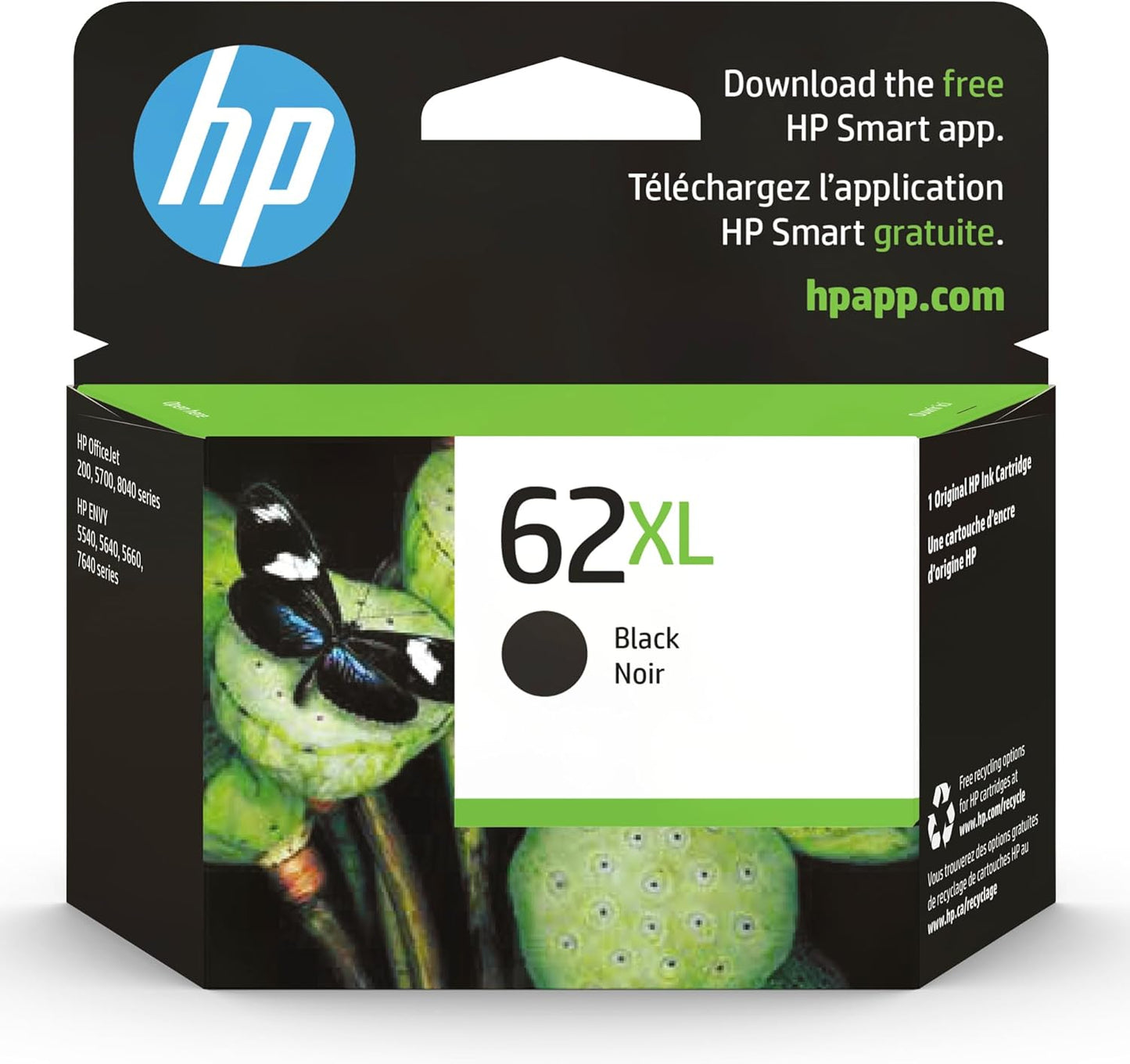 HP 62XL Instant Ink Compatible Black Ink Cartridge