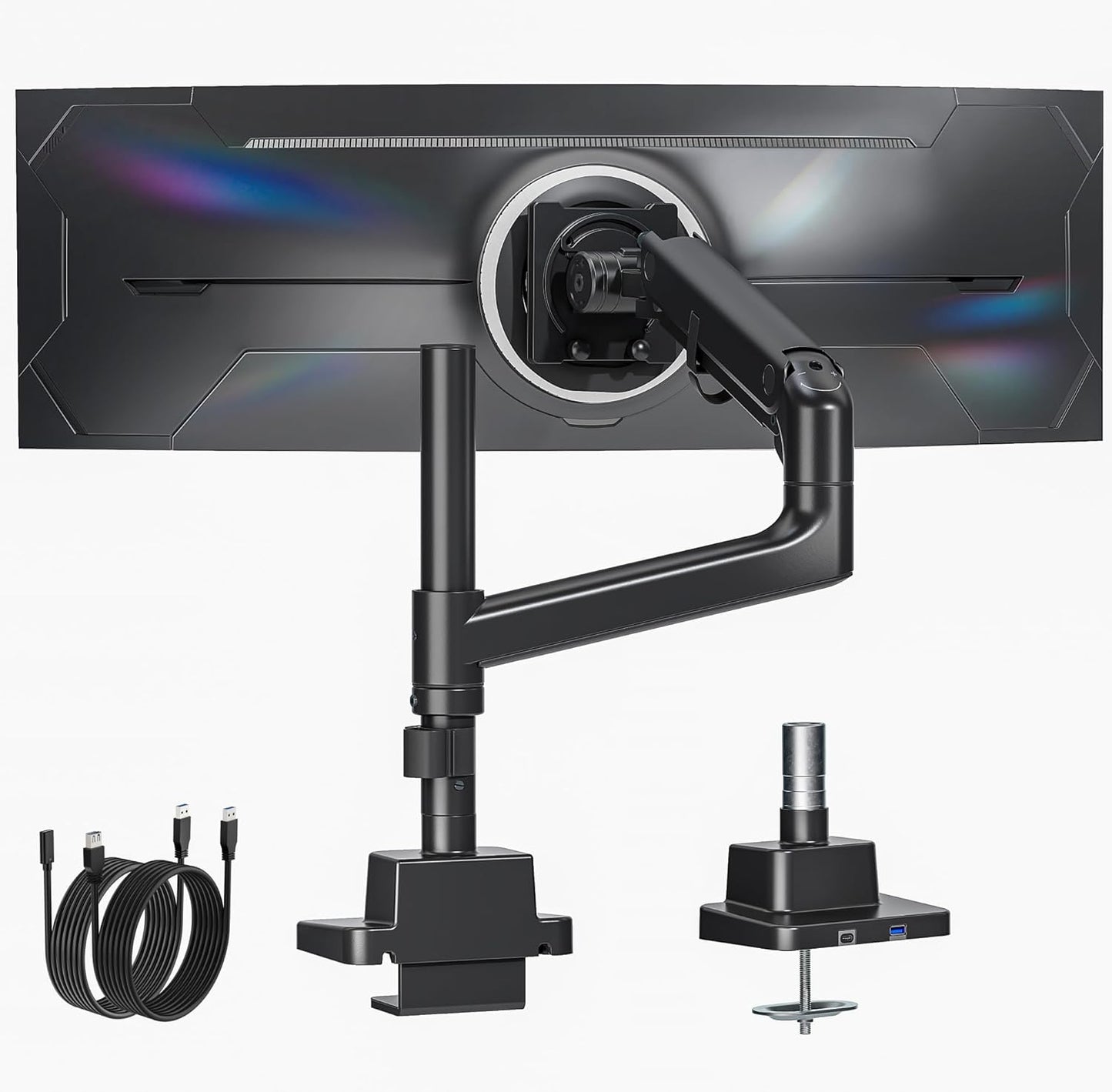 monTEK Heavy-Duty Single Monitor Arm for 17-57 inch Screens