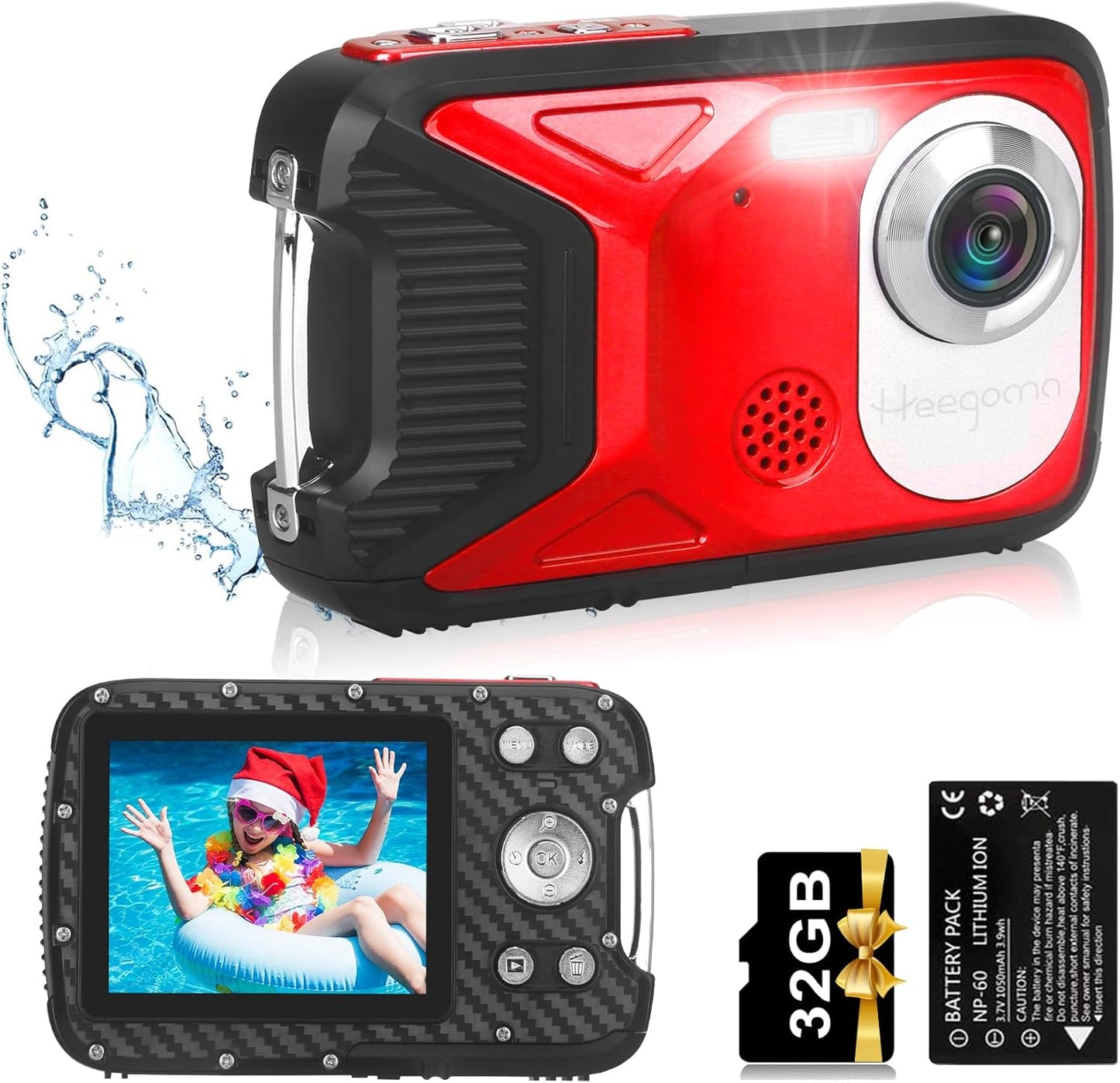 Heegomn Waterproof HD Camera Bundle - Capture Underwater Fun!