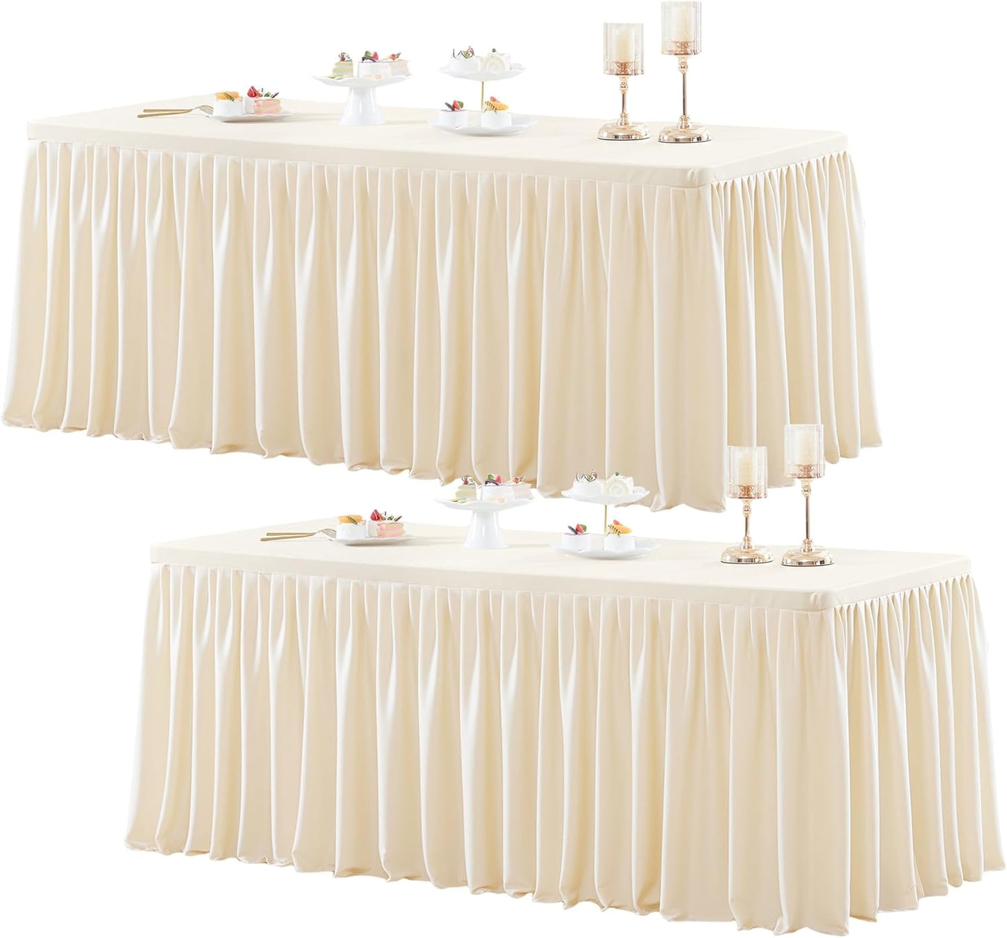 Fitted Table Covers for 6 Foot Tables - Light Champagne Color