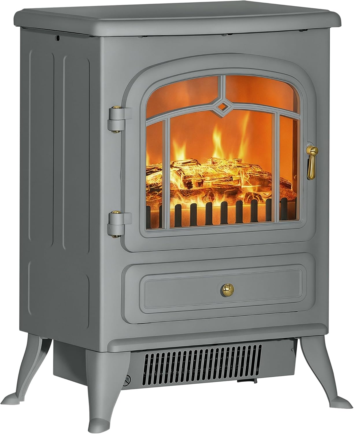 HOMCOM 22 Electric Fireplace Heater with Realistic LED Flames