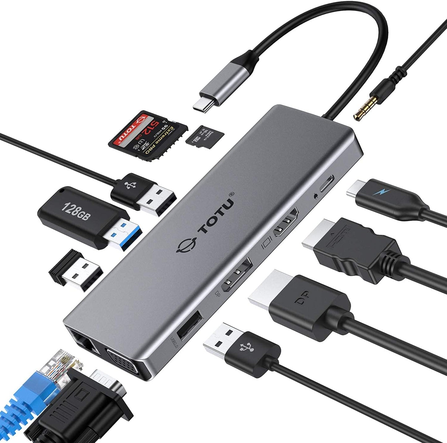 TOTU USB C Hub 13 in 1 Docking Station for Triple Display