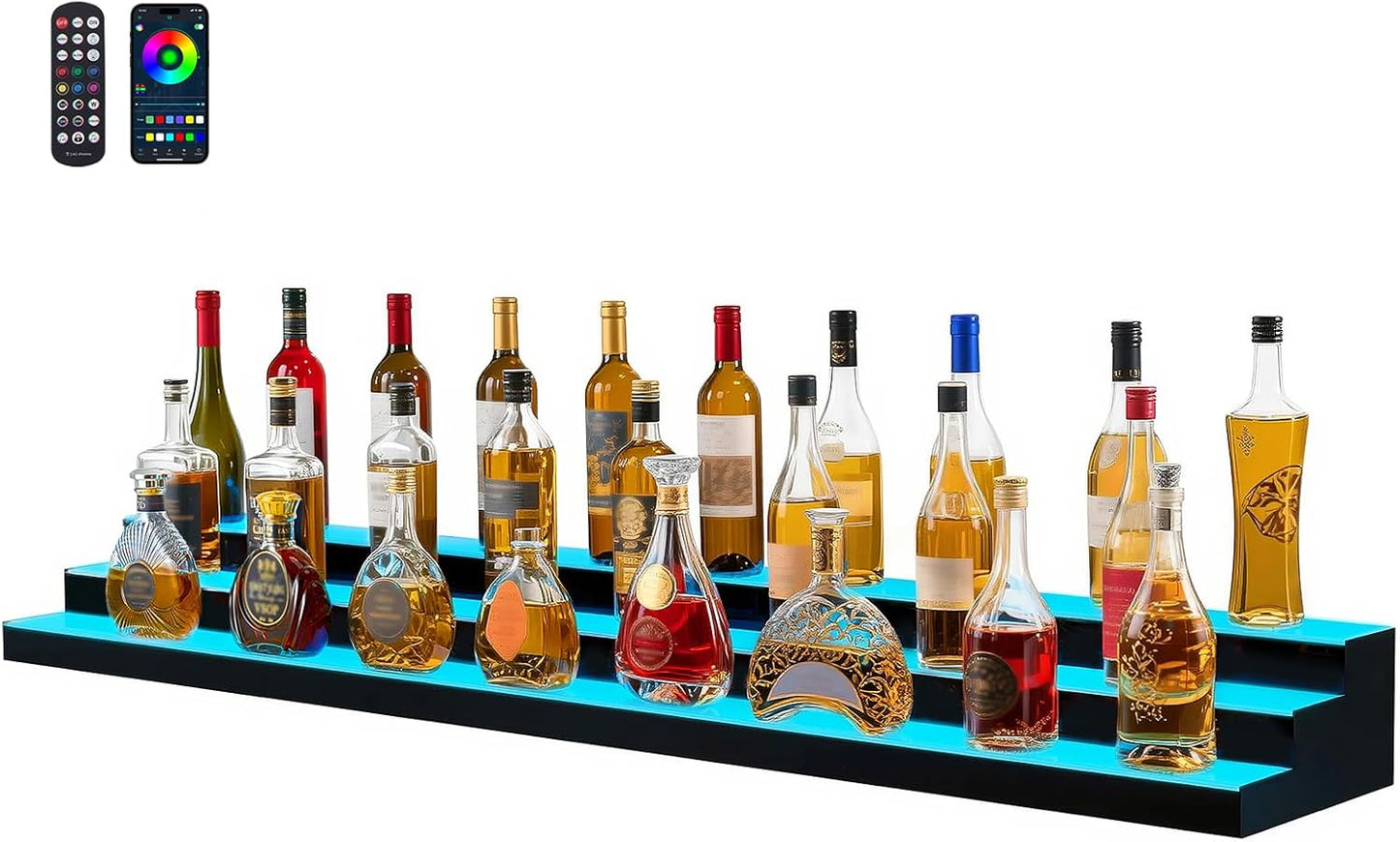 VEVOR LED Lighted Liquor Bottle Display for Home Bars
