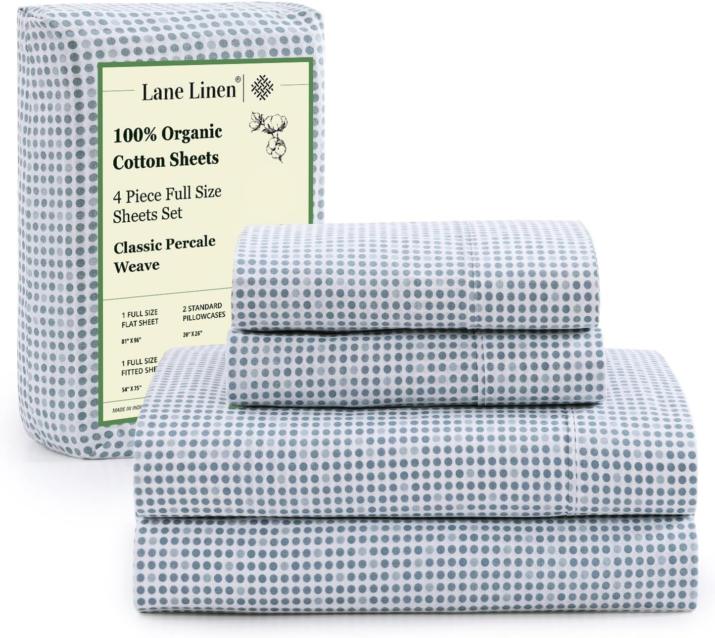 Organic Cotton Full Sheets Set by Lane Linen for Ultimate Comfort