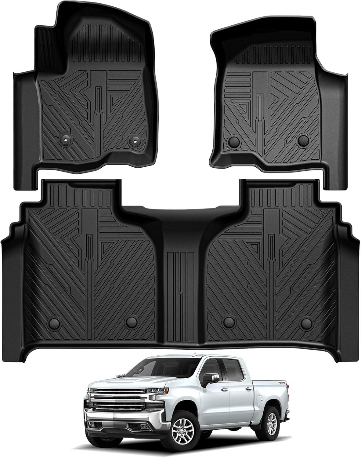 Falafa Floor Mats for 2019-2025 Chevy Silverado & GMC Sierra