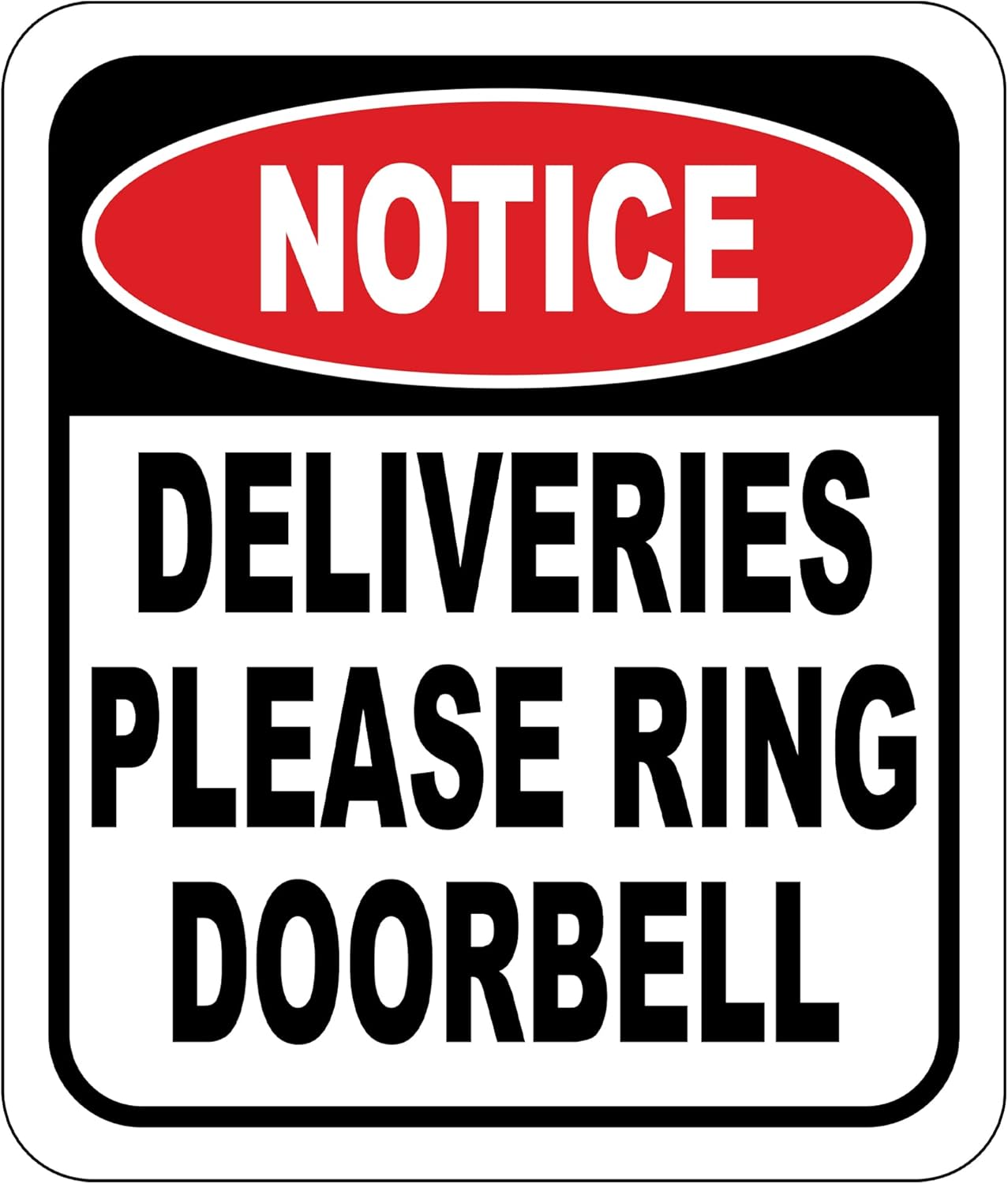 Doorbell Ring Sign - Clear Delivery Instructions - Indoor/Outdoor