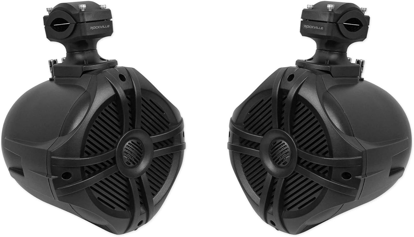 Rockville RWB70B 6.5 Marine Tower Speakers - 360 Swivel for Perfect Sound