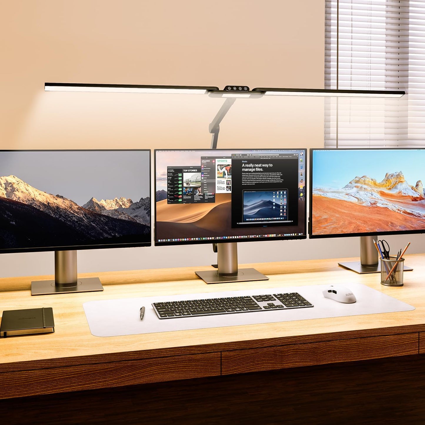 AUSDOM LED Desk Lamp: 24W Ultra Bright Auto Dimming - Enhance Your Workspace!