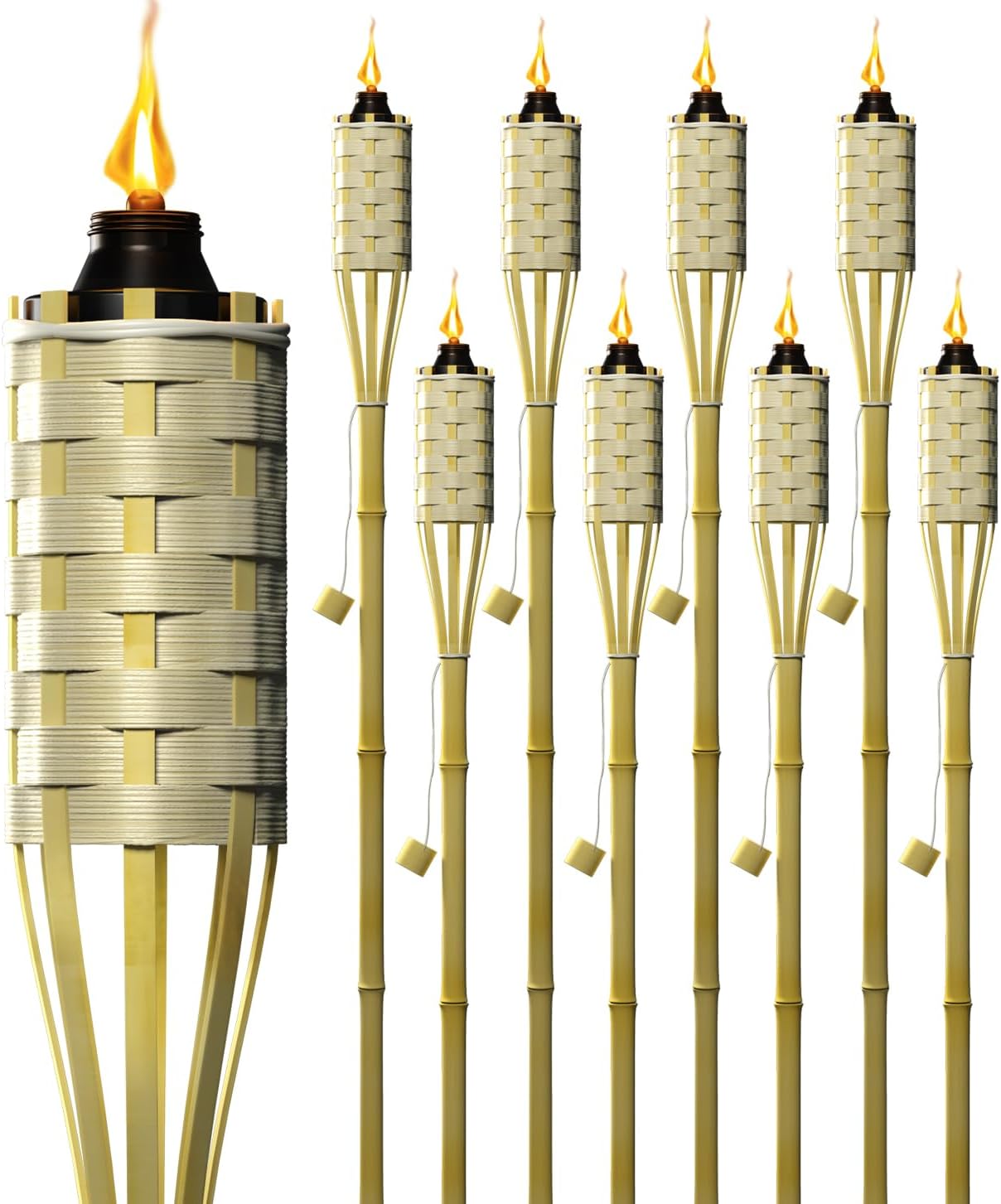 Matney Bamboo Torches for Outdoor Mosquito Repellent - XL 60 in