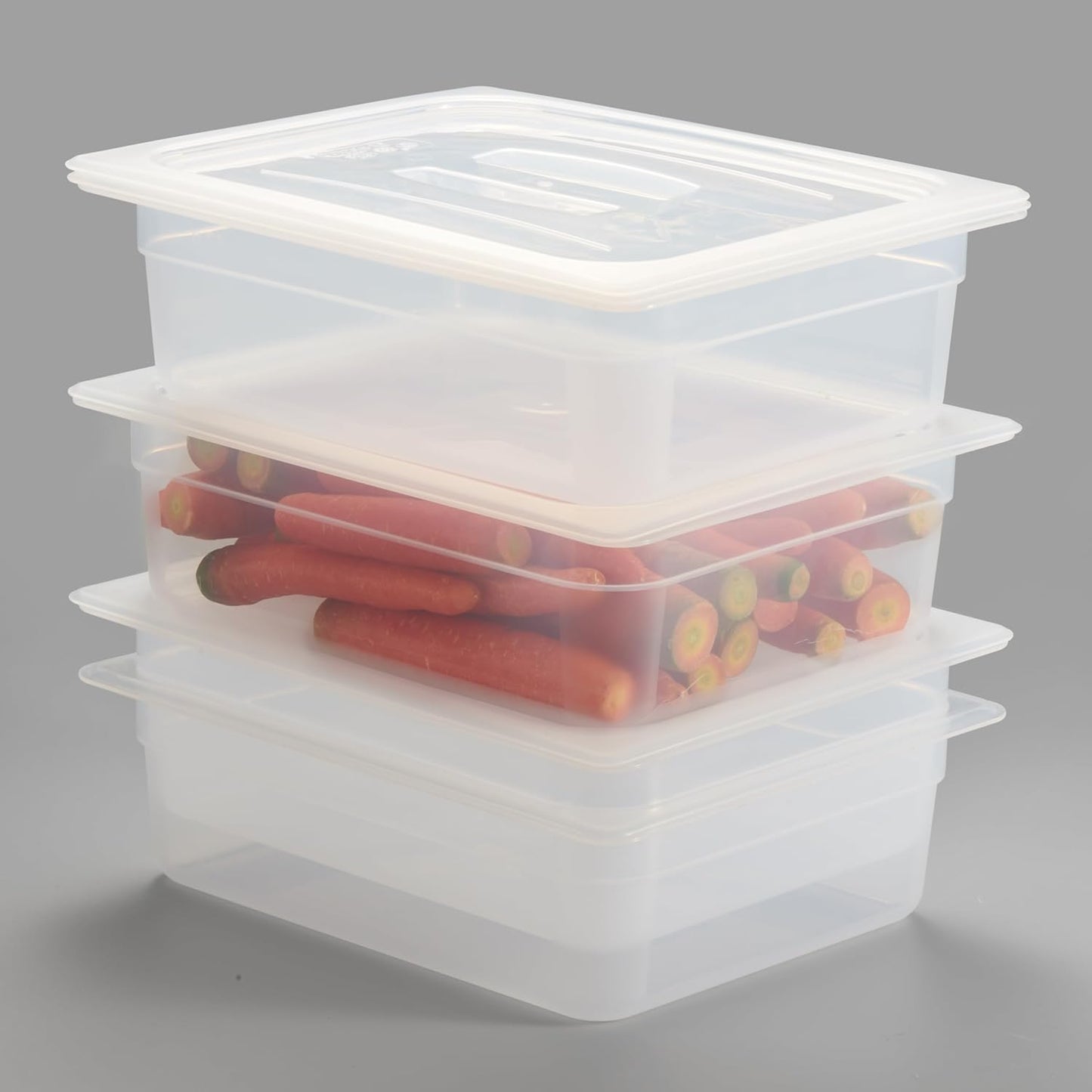 CURTA 4-Pack 4in Deep Food Pan with Handled Lid for Storage