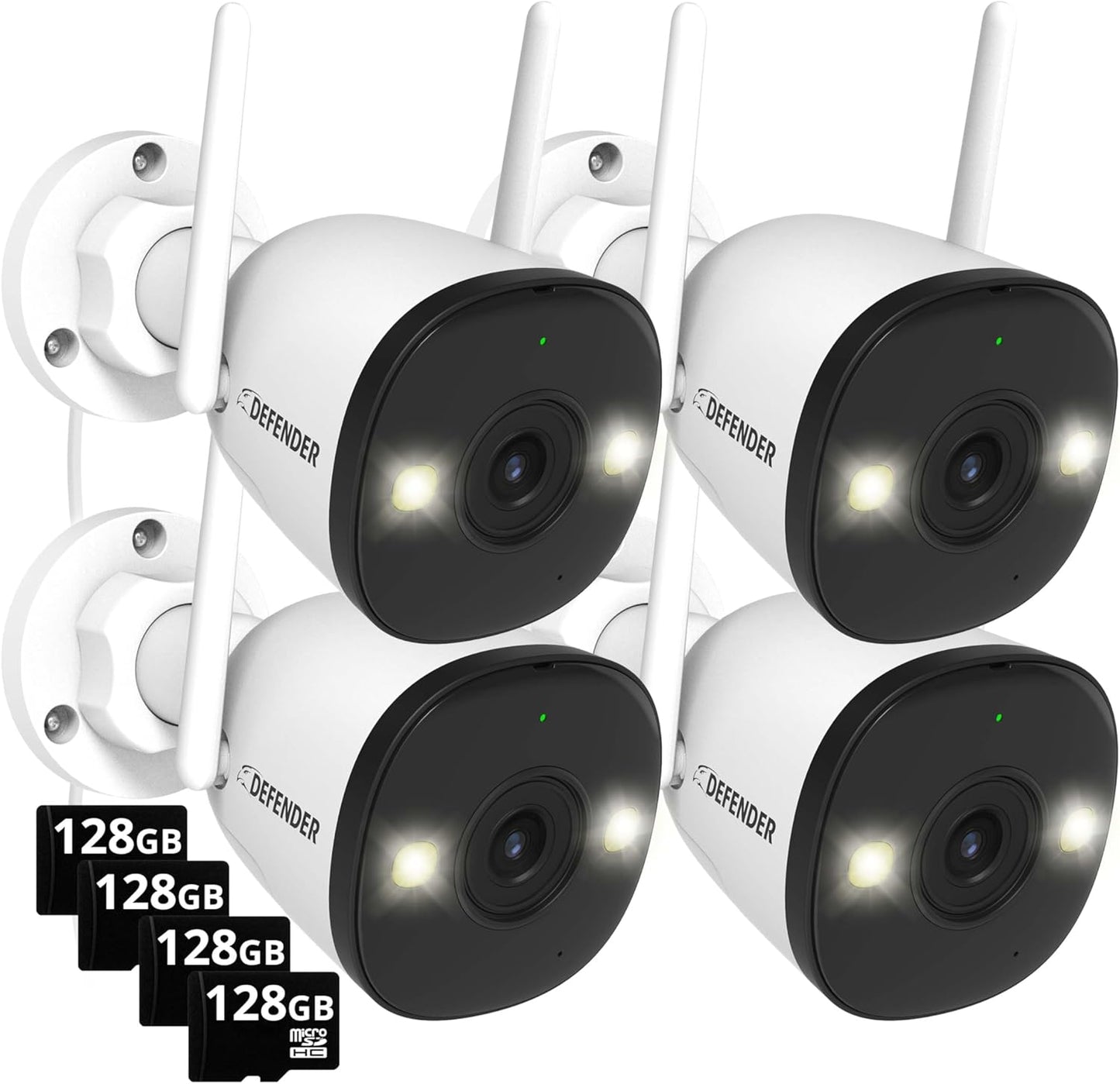 AI Powered 4K Security Bundle - 4 Cameras, Human/Vehicle Detection