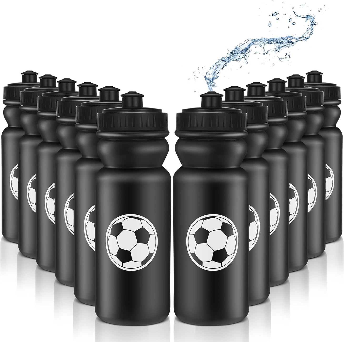 Nitial 12 Pack Soccer Water Bottles for Sports and Travel