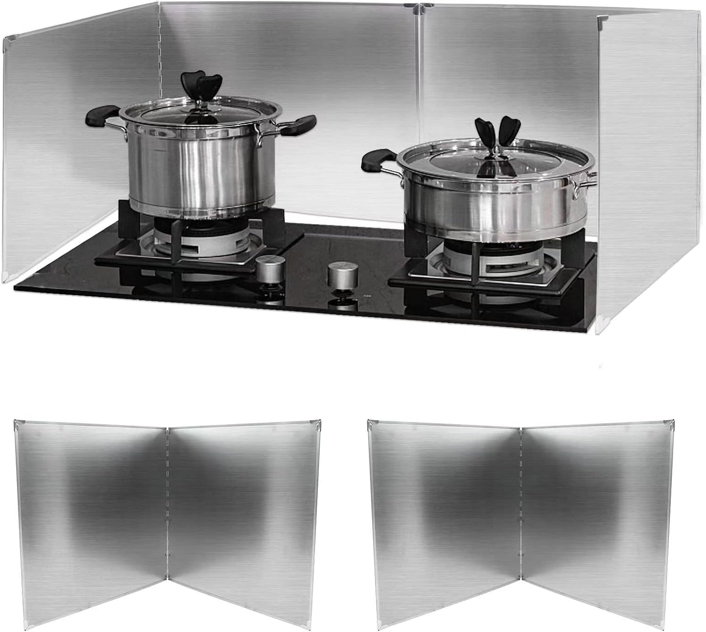 Amundo Stainless Steel Foldable Splatter Guard Set